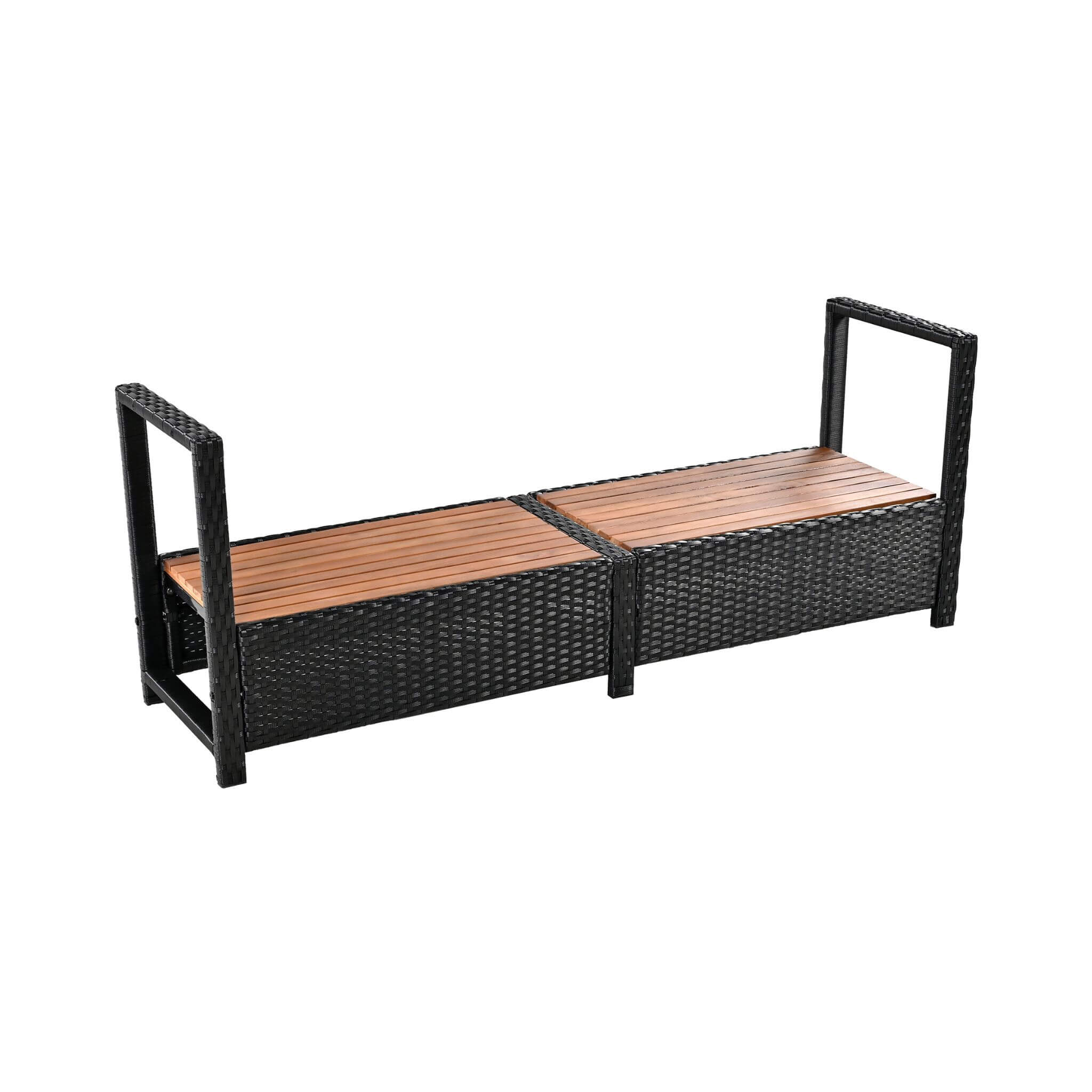 Large Outdoor Quadrilateral Spa Surround Rattan Sectional Sofa Set With Storage Compartments (SAK80217) - Energize Trek