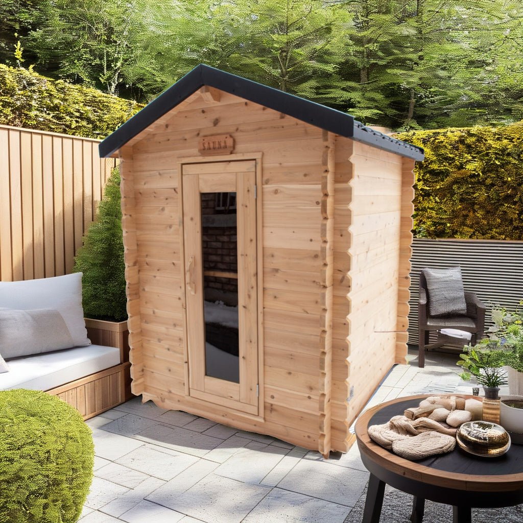 LeisureCraft Granby 2-3 Person Outdoor Sauna – Premium Cedar Cabin Design - Energize Trek