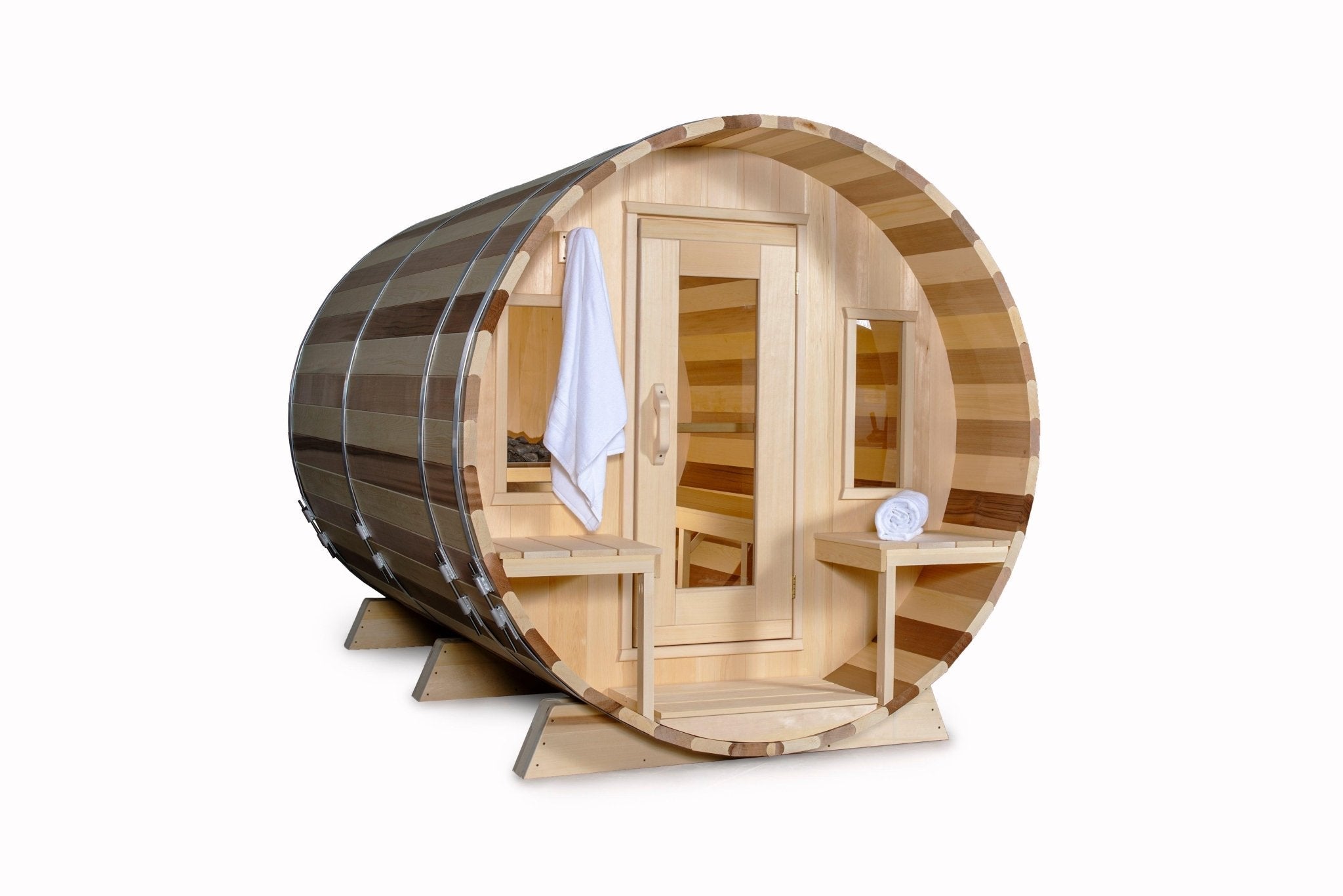 LeisureCraft Tranquility Barrel Sauna for up to 8 People | Premium Canadian Cedar - Energize Trek