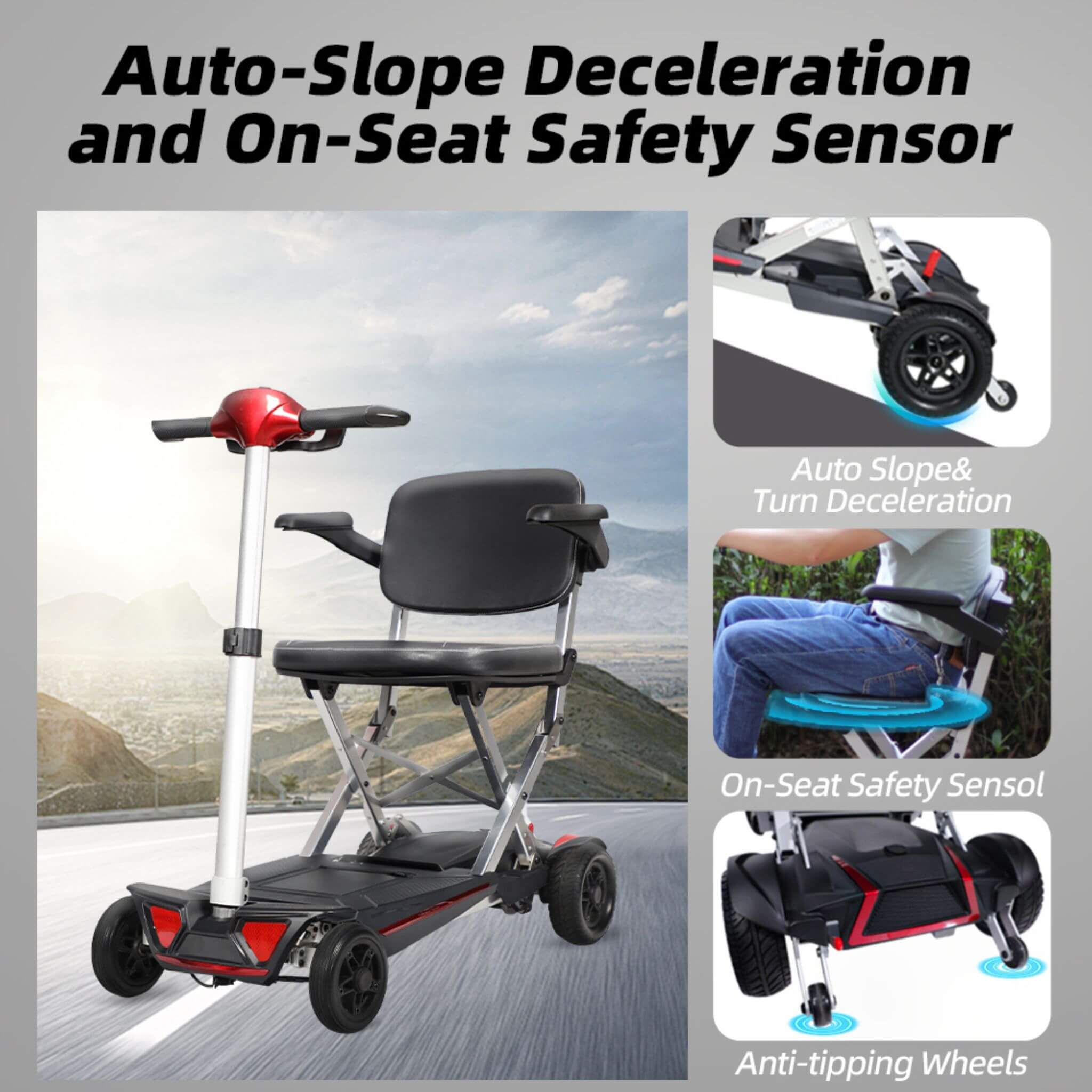 Lightweight Powered Folding Mobility Scooter For Adults And Seniors (SAK53214) - Energize Trek