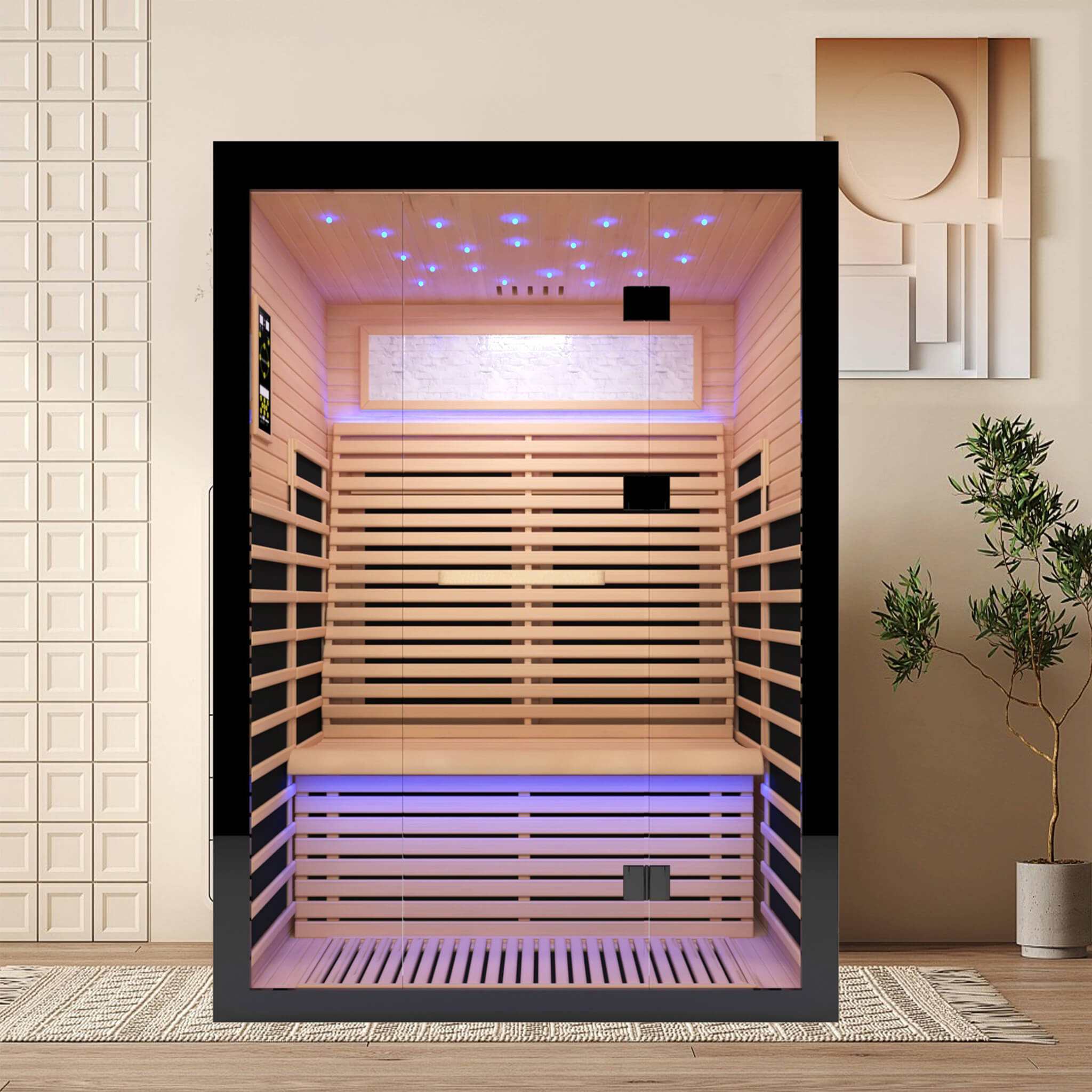 Luxury 2-Person Canadian Hemlock Wood Far Infrared Home Sauna (SAK02184) - Energize Trek