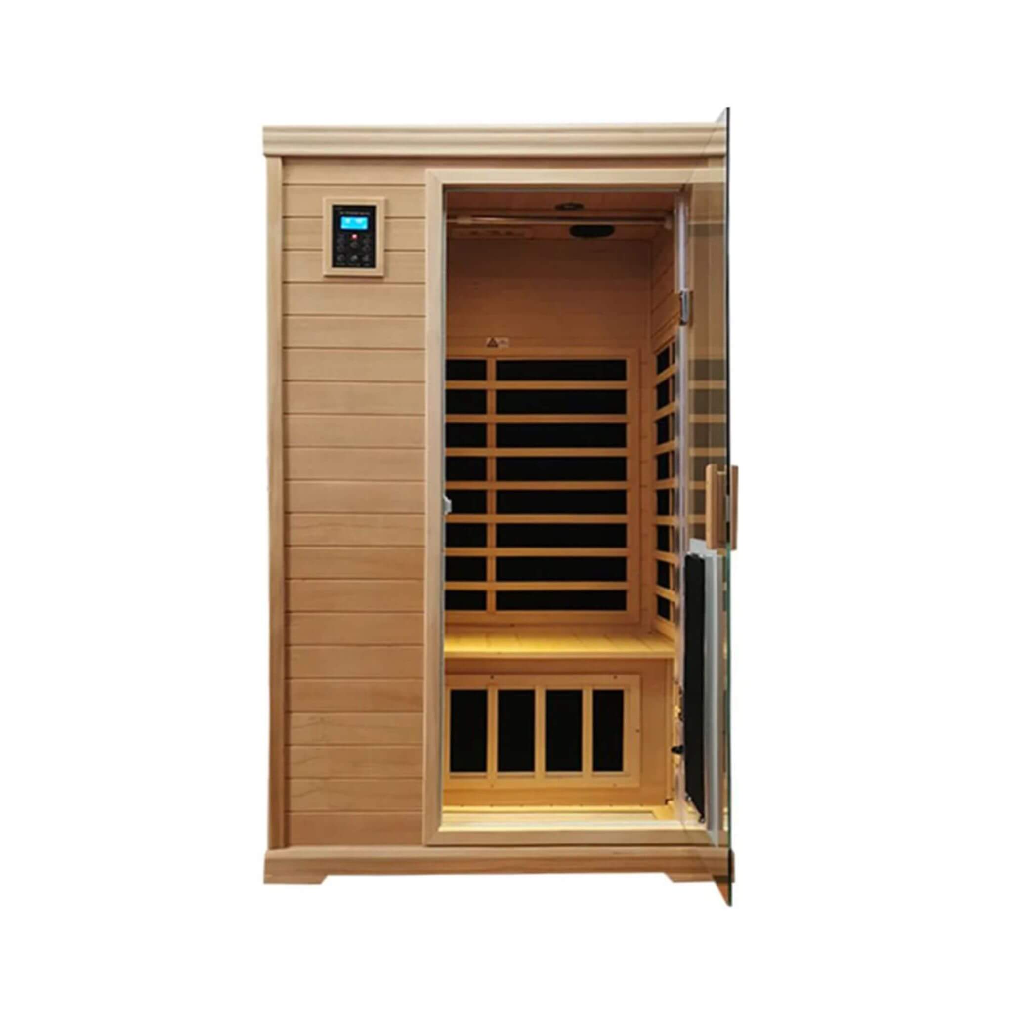 Luxury 2-Person Hemlock Wood FAR Infrared Sauna Room W/ Glass Door, 1750W (SAK81525) - Energize Trek