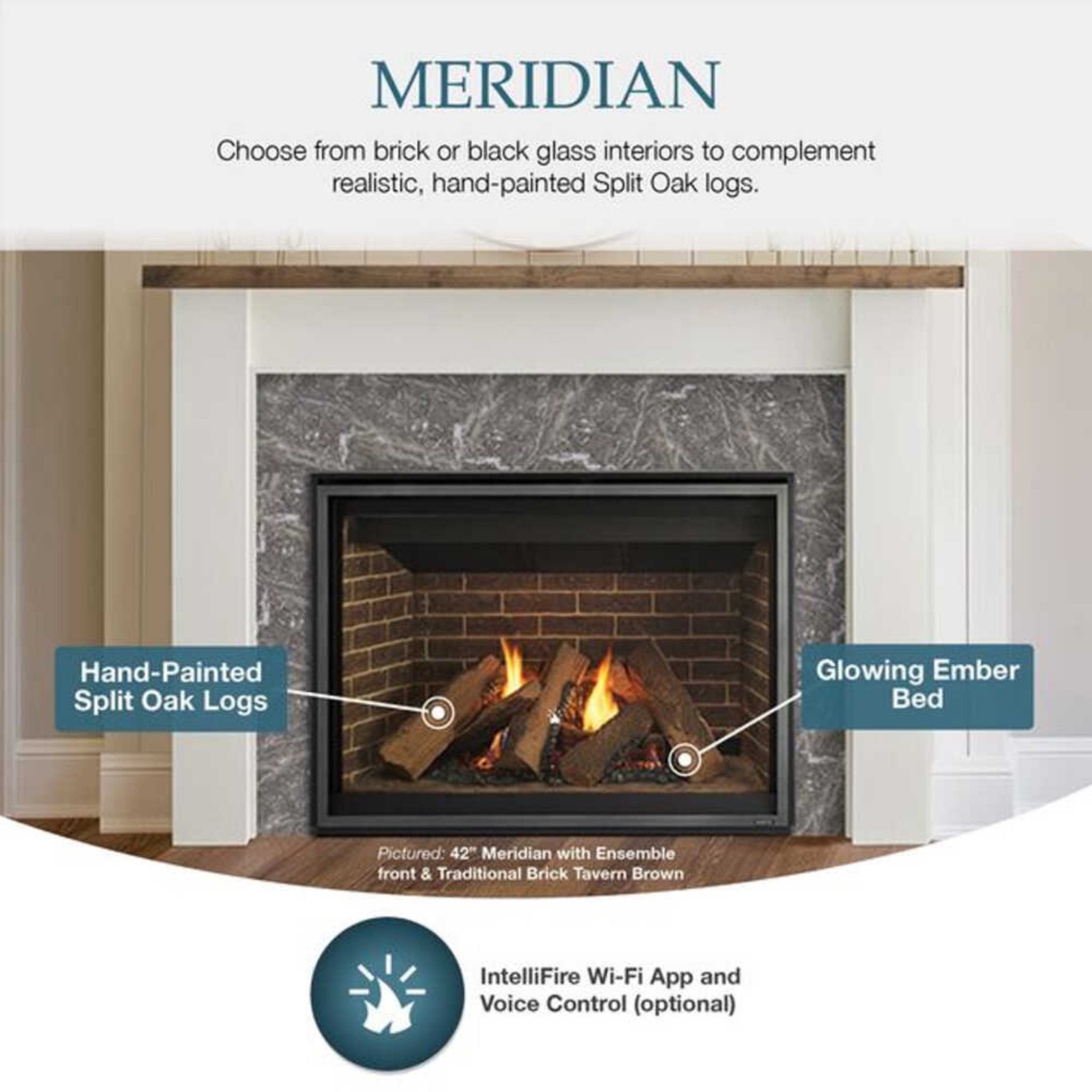 Majestic Meridian 42" Natural Gas Fireplace [MER42N] (SAK43895) - Energize Trek