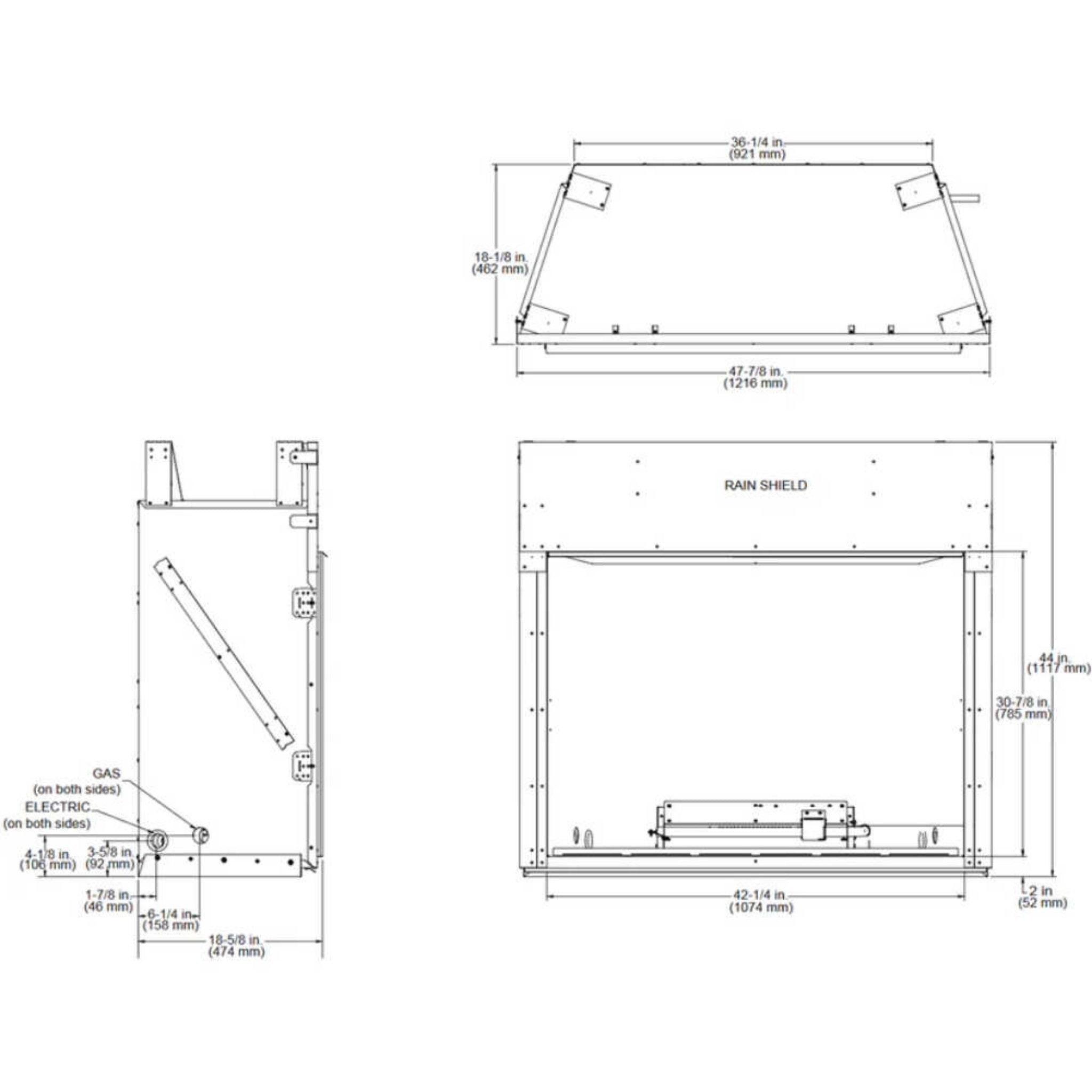 Majestic Courtyard 55K BTU 36" Traditional Outdoor Gas Fireplace (No Refractory) [ODCOUG-36NR] (SAK74218) - Energize Trek