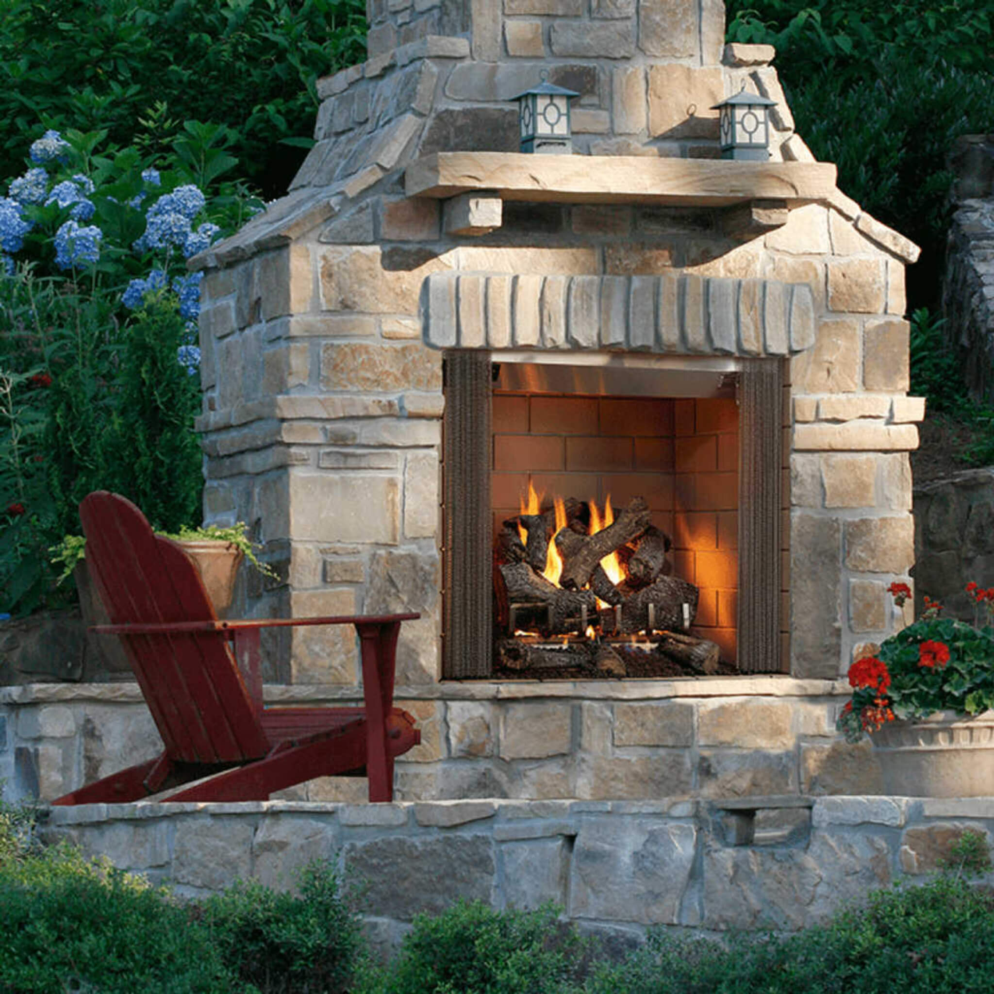 Majestic Castlewood 42" Outdoor Wood Burning Fireplace [ODCASTLEWD-42-B] (SAK32468) - Energize Trek