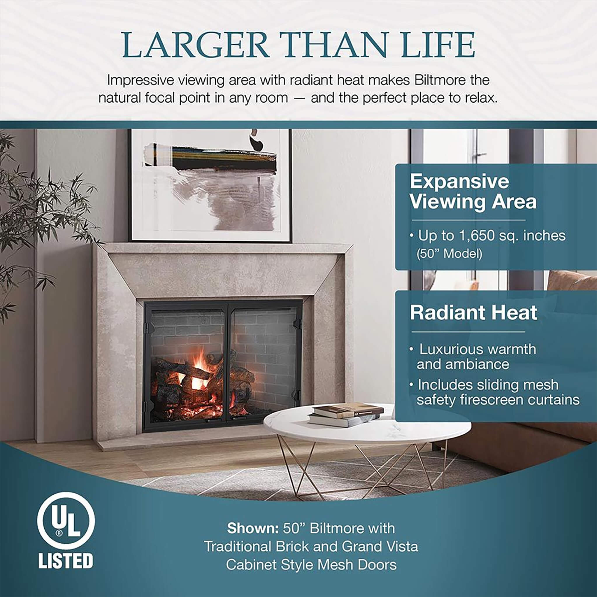 Majestic Biltmore Radiant 36" Open Wood Burning Fireplace [SB60] (SAK13487) - Energize Trek