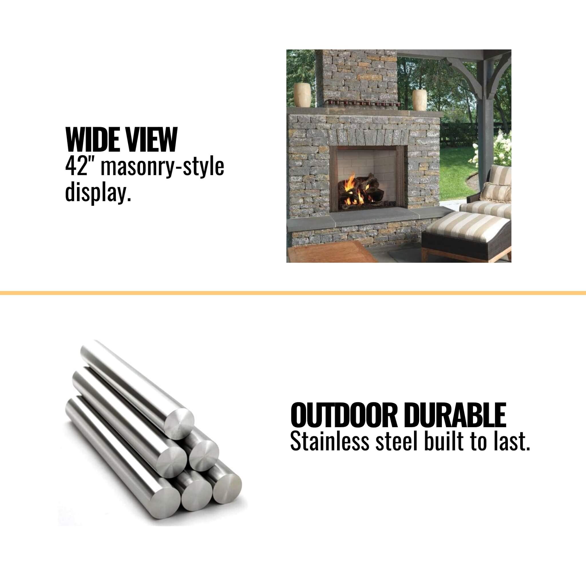 Majestic Castlewood 42" Outdoor Wood Burning Fireplace [ODCASTLEWD-42-B] (SAK32468) - Energize Trek