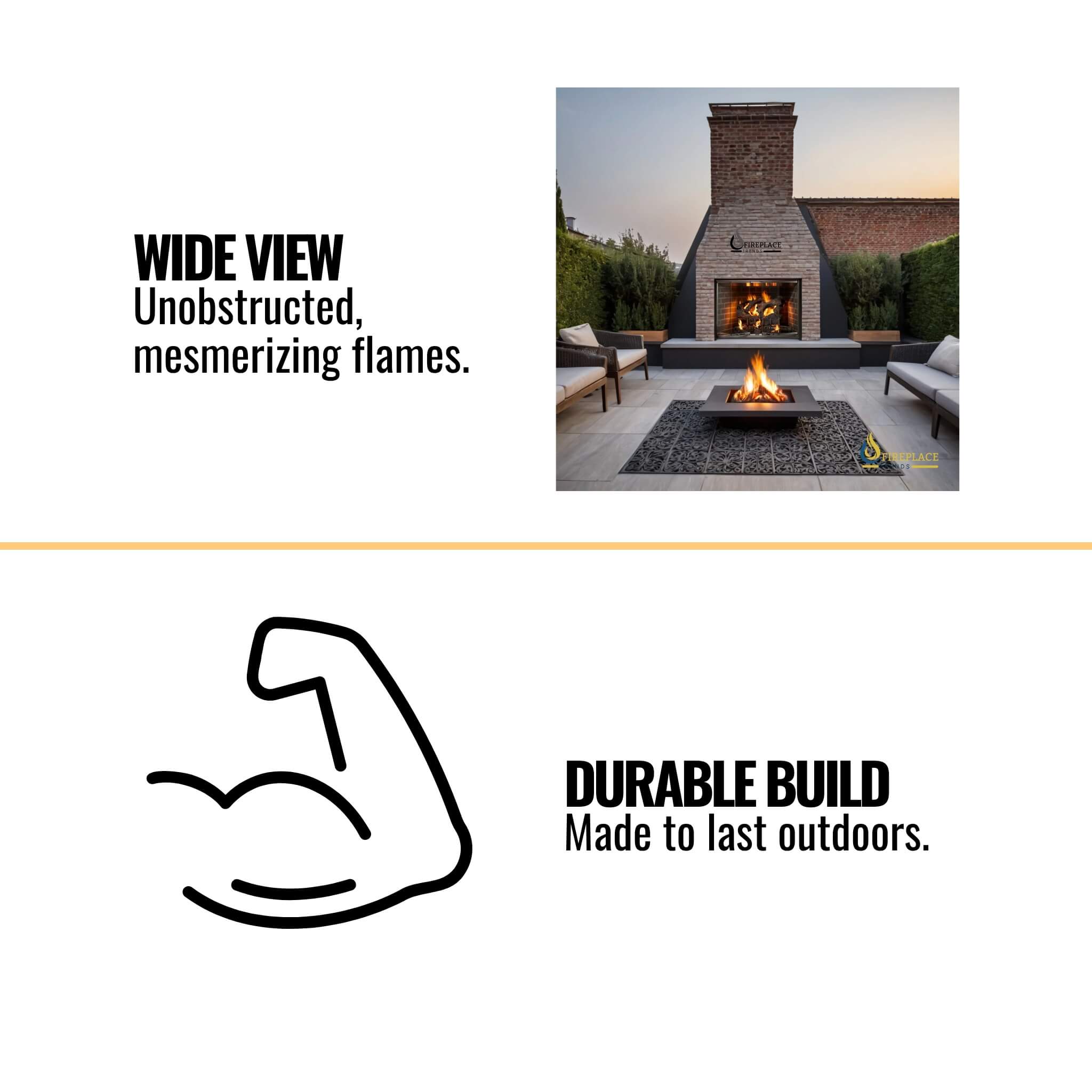 Majestic Cottagewood 42" Gray Refractory Outdoor Wood-Burning Fireplace [ODCTGWD-42/H] (SAK13958) - Energize Trek