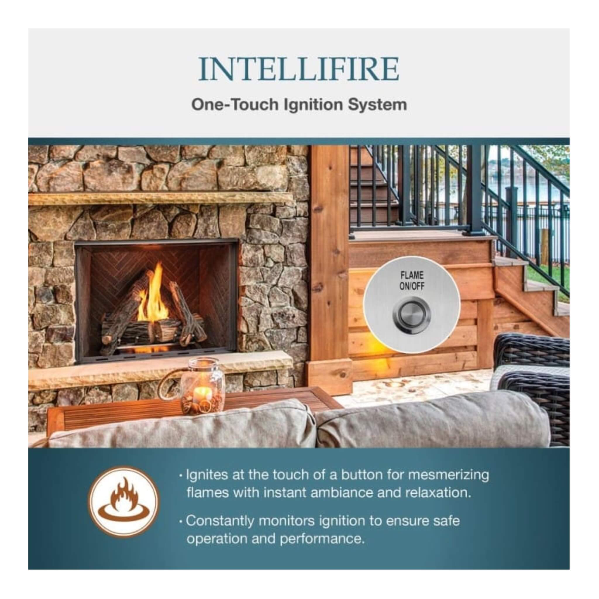 Majestic Courtyard 55K BTU 42" Traditional Outdoor Gas Fireplace With Stacked Concrete Refractory [ODCOUG-42TS] (SAK75312) - Energize Trek