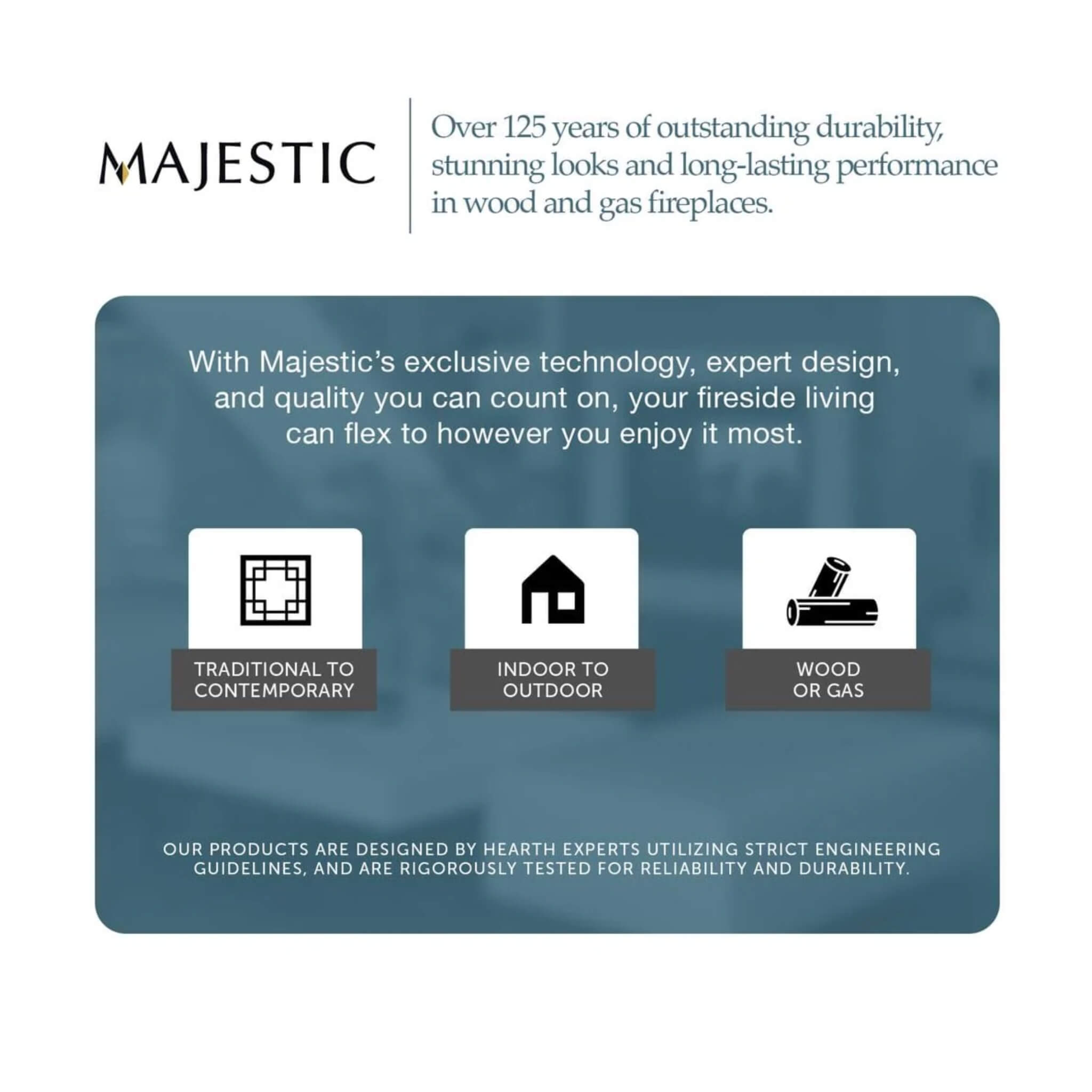 Majestic Courtyard 55K BTU 36" Traditional Outdoor Gas Fireplace (No Refractory) [ODCOUG-36NR] (SAK74218) - Energize Trek