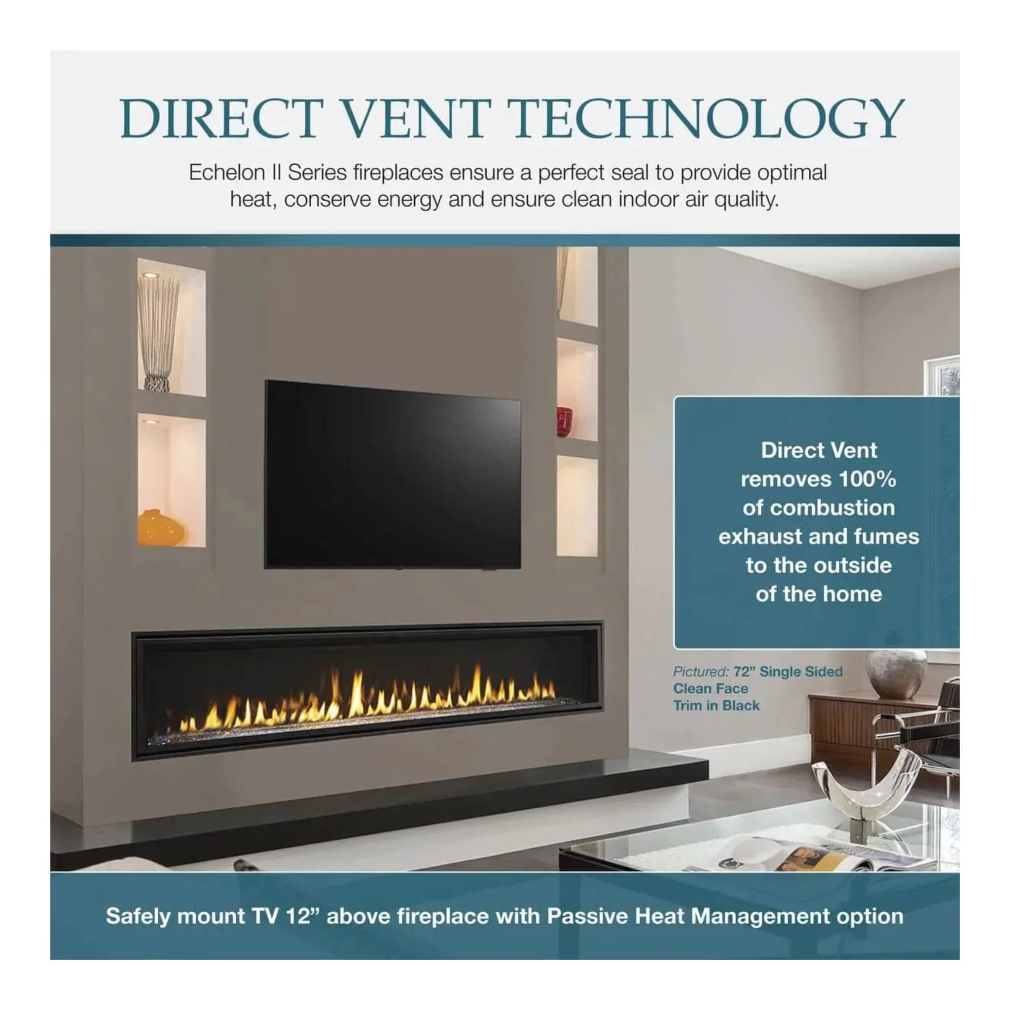 Majestic Echelon II 48" See-Through Direct Vent Fireplace [ECHEL48STIN-C] (SAK69284) - Energize Trek