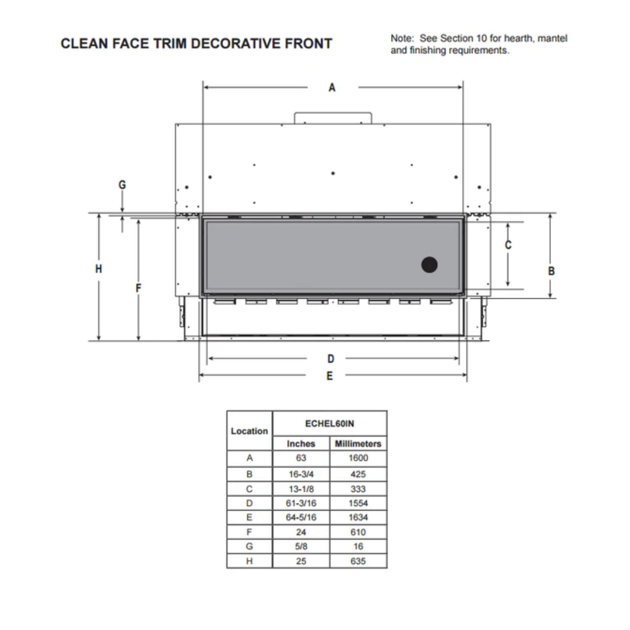 Majestic Echelon II 60" Linear Direct Vent Fireplace [ECHEL60IN-C] (SAK57214) - Energize Trek