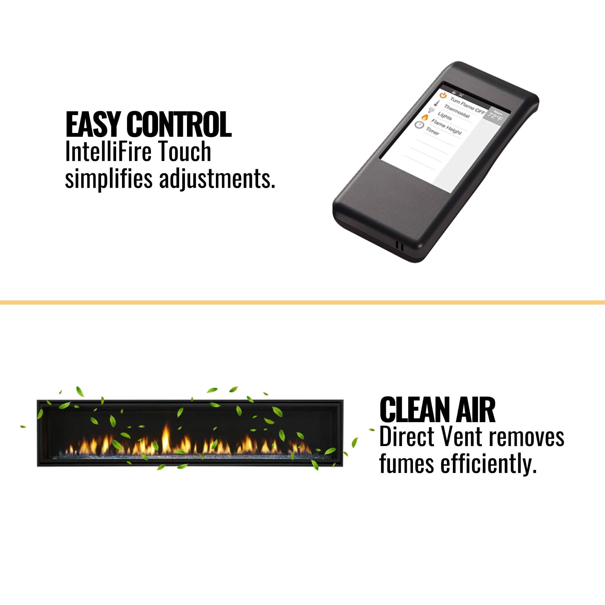 Majestic Echelon II 60" Linear Direct Vent Fireplace [ECHEL60IN-C] (SAK57214) - Energize Trek
