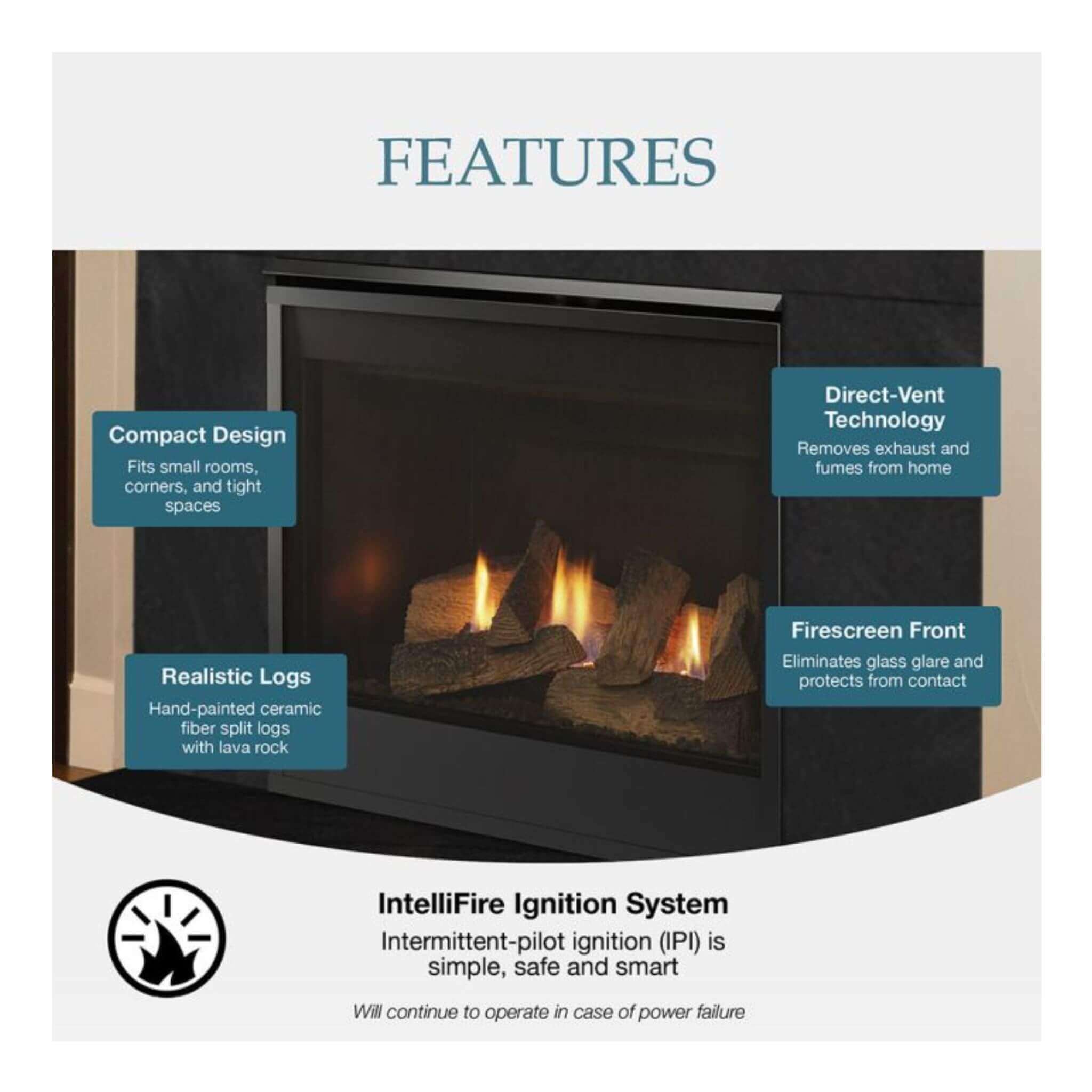 Majestic Mercury 32" Direct Vent Natural Gas Fireplace [MERC32IN] (SAK15031) - Energize Trek