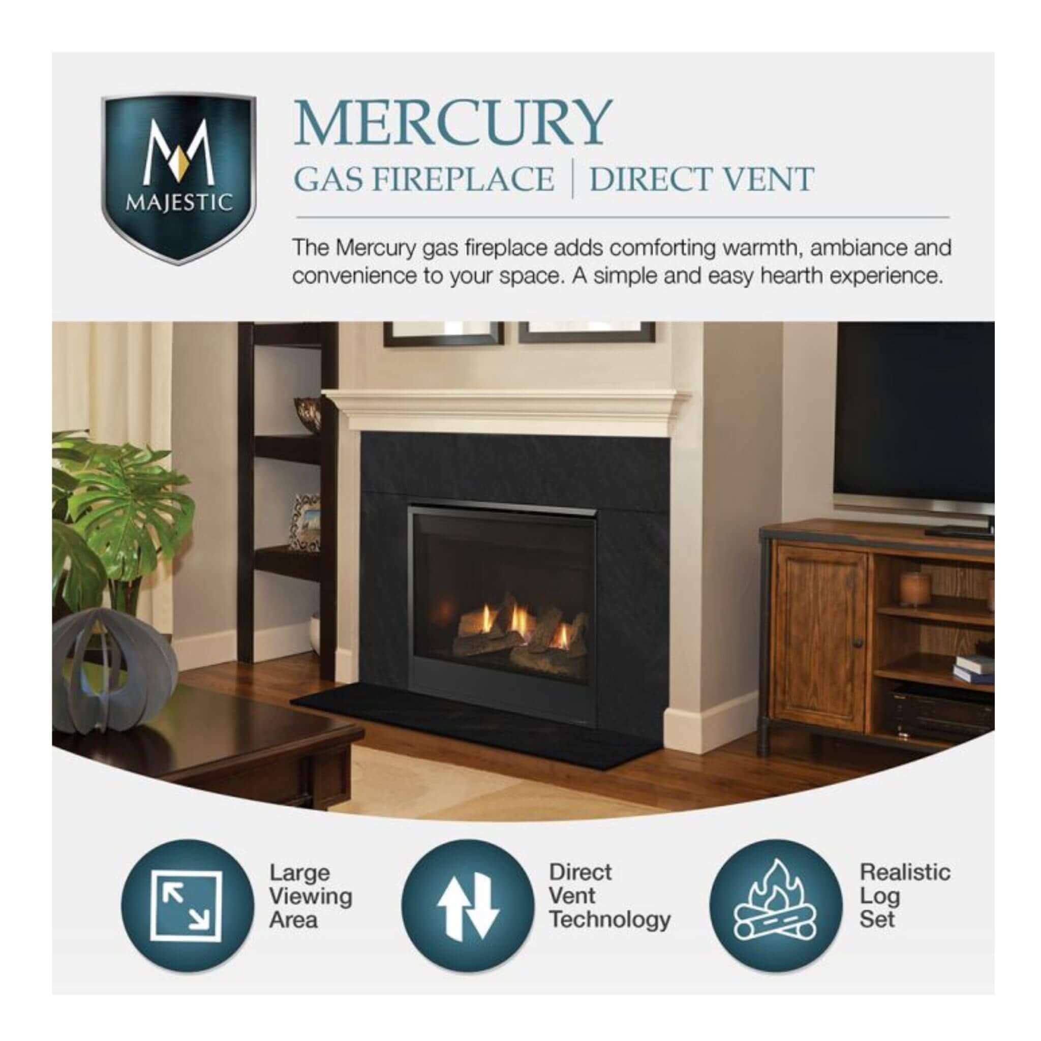 Majestic Mercury 32" Direct Vent Natural Gas Fireplace [MERC32IN] (SAK15031) - Energize Trek