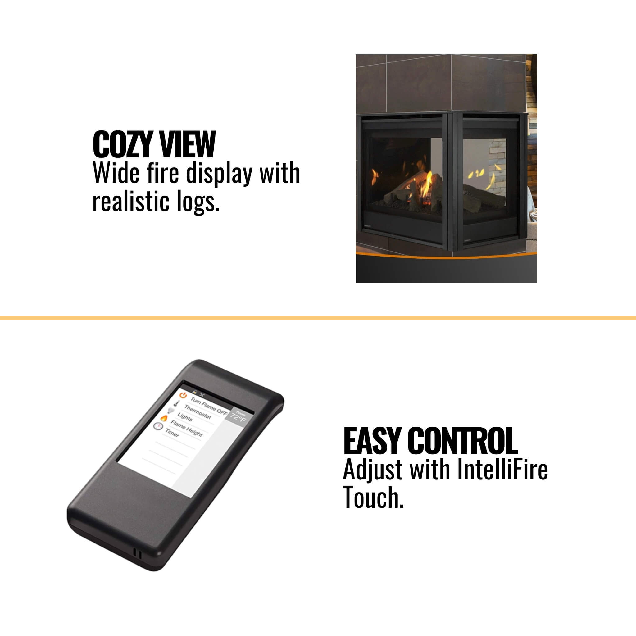 Majestic Meridian 36" Direct Vent Fireplace [MER36N/L] (SAK36135) - Energize Trek