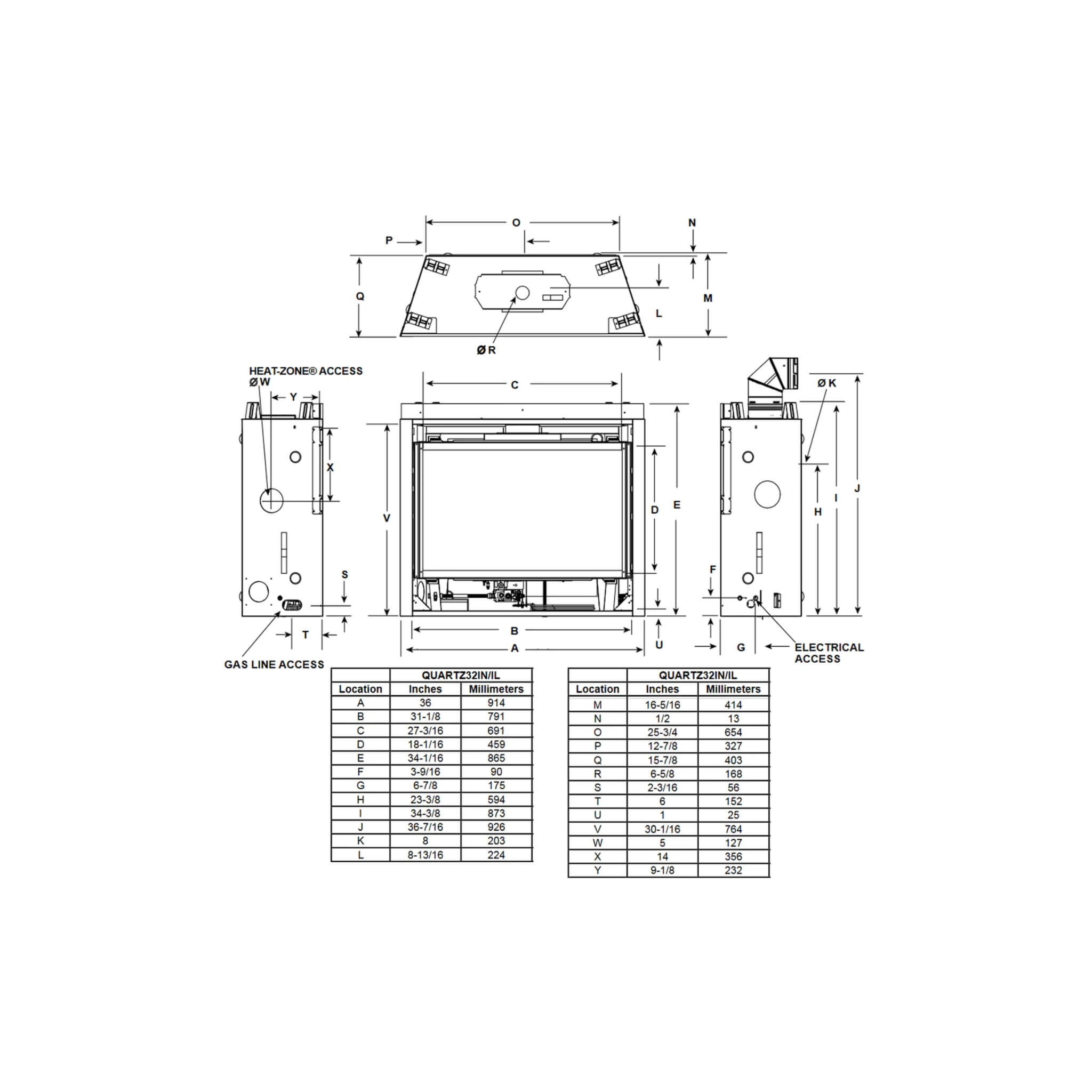 Majestic Quartz 32" Direct Vent Natural Gas Fireplace [QUARTZ32IFTN] (SAK75142) - Energize Trek