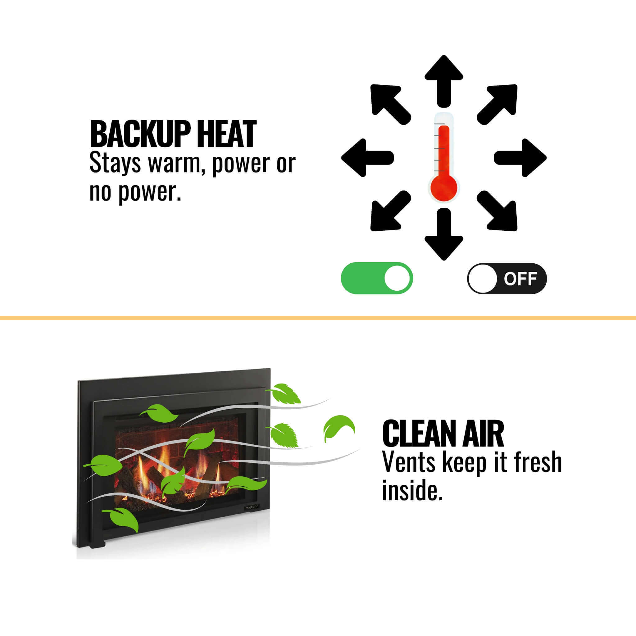 Majestic Ruby 25" Direct Vent Insert [RUBY25IN/IL] (SAK78432) - Energize Trek