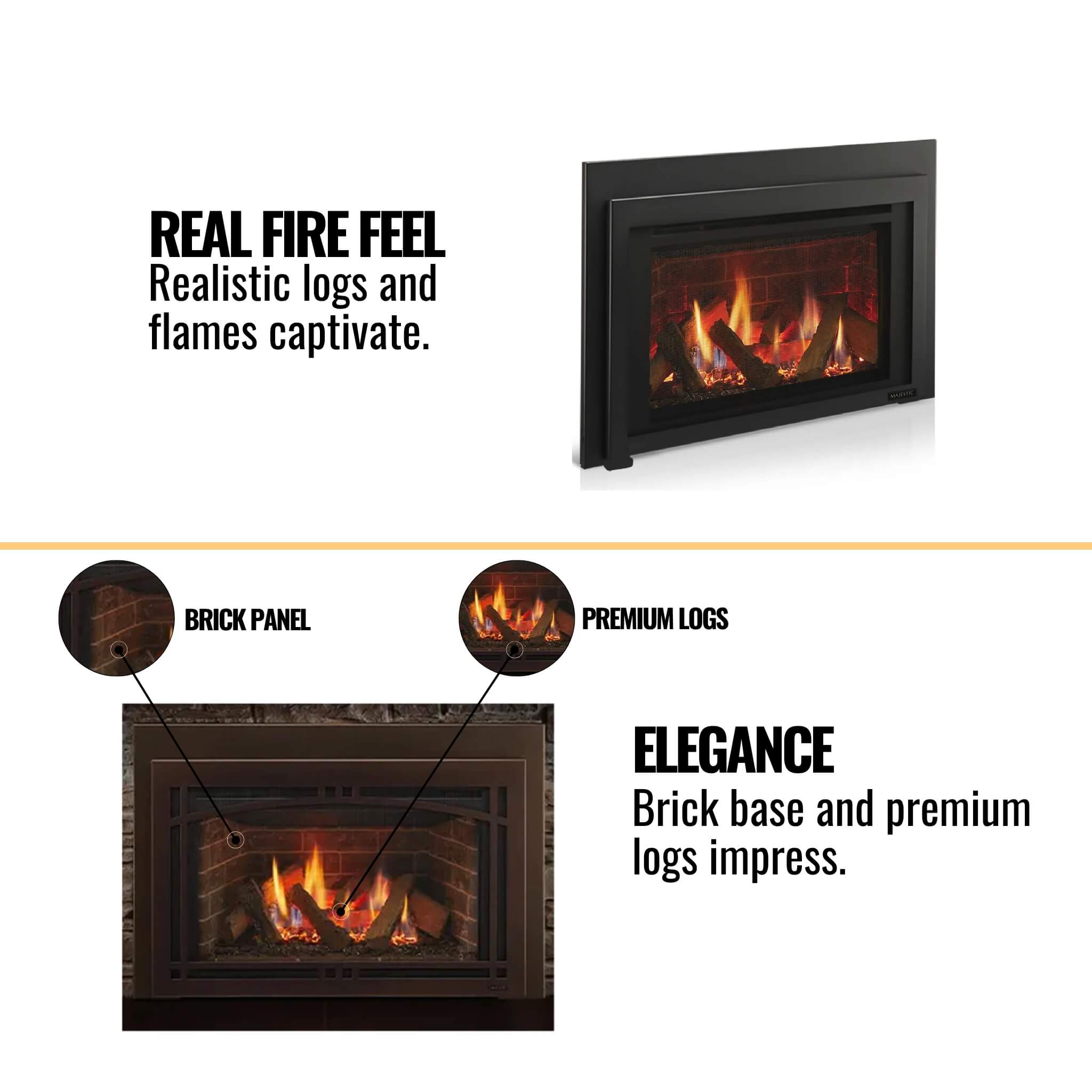 Majestic Ruby 30" Direct Vent Natural Gas Insert With Intellifire Touch Ignition [RUBY30IN] (SAK52891) - Energize Trek