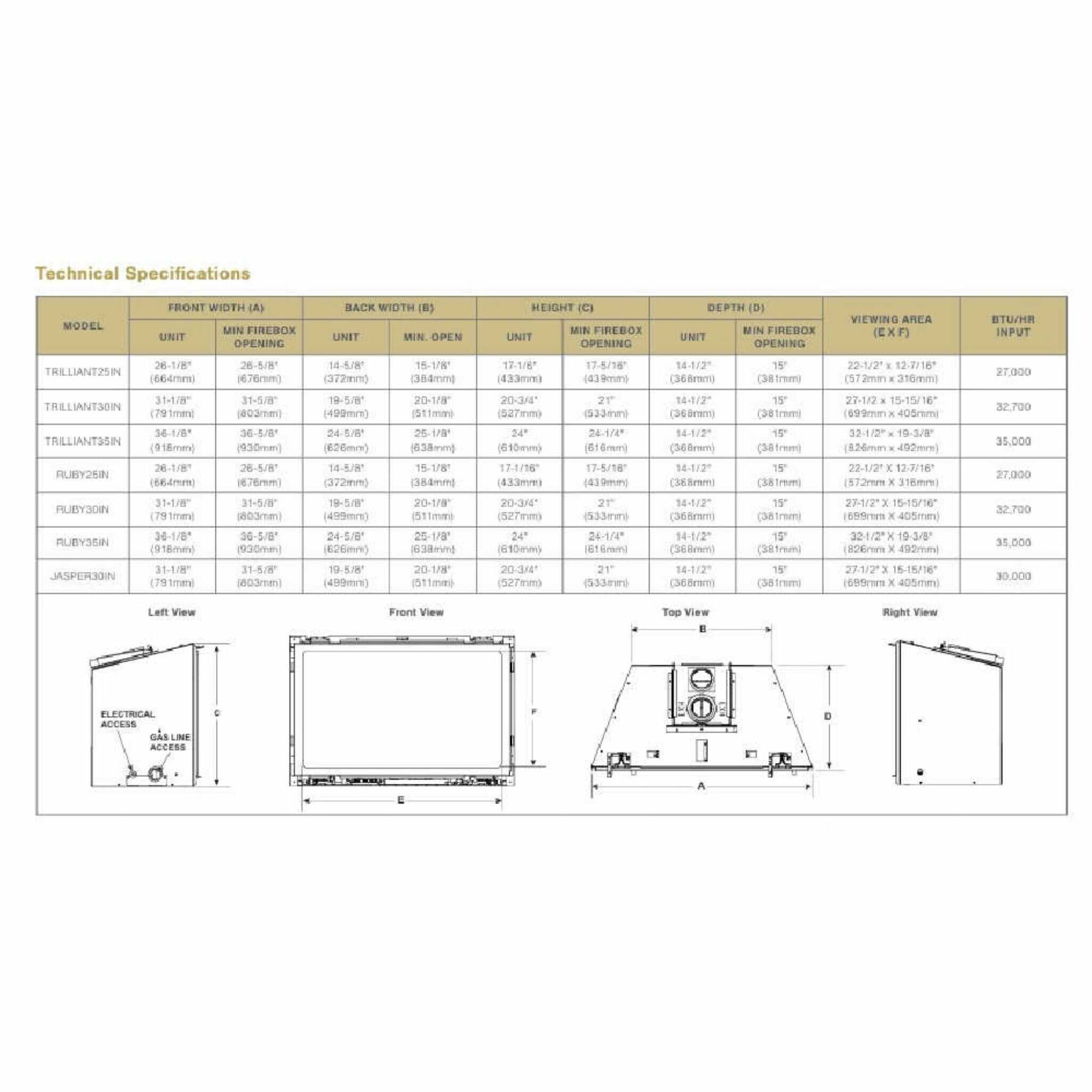 Majestic Trilliant 25" Direct Vent Gas Fireplace Insert [TRILLIANT25IN] (SAK95713) - Energize Trek