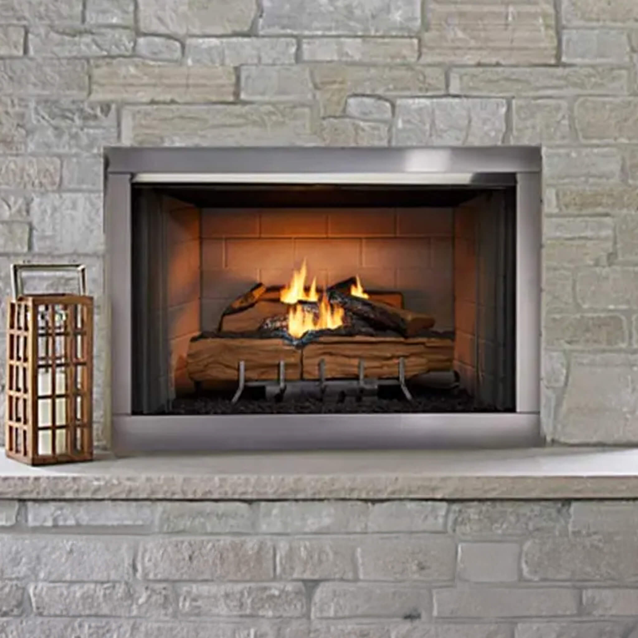 Majestic Vesper 42" Traditional Concrete Refractory Outdoor Gas Fireplace [VOFB42-T] (SAK61435) - Energize Trek