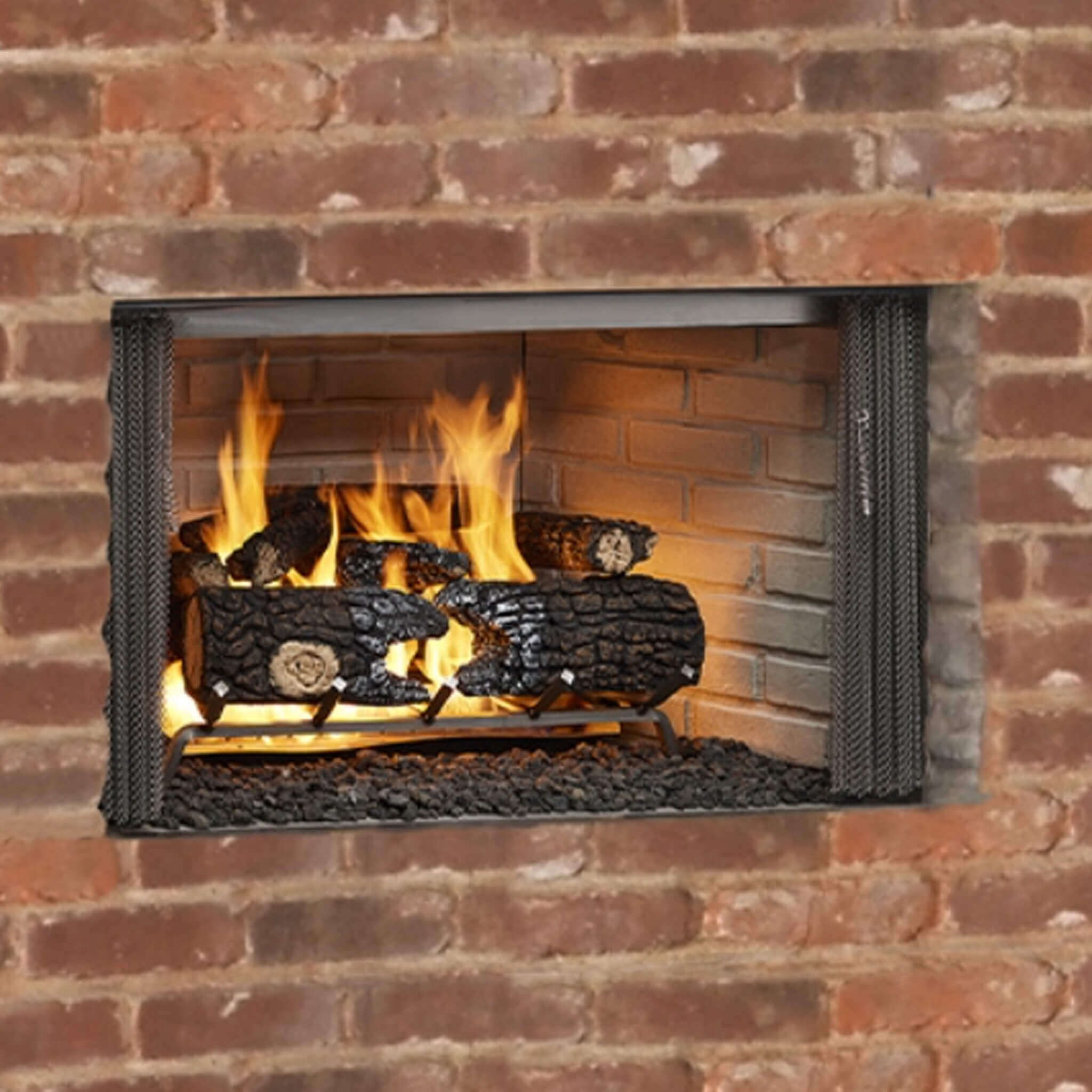 Majestic Villawood 42" Traditional Refractory Outdoor Wood Burning Fireplace [ODVILLA-42T-B] (SAK14358) - Energize Trek