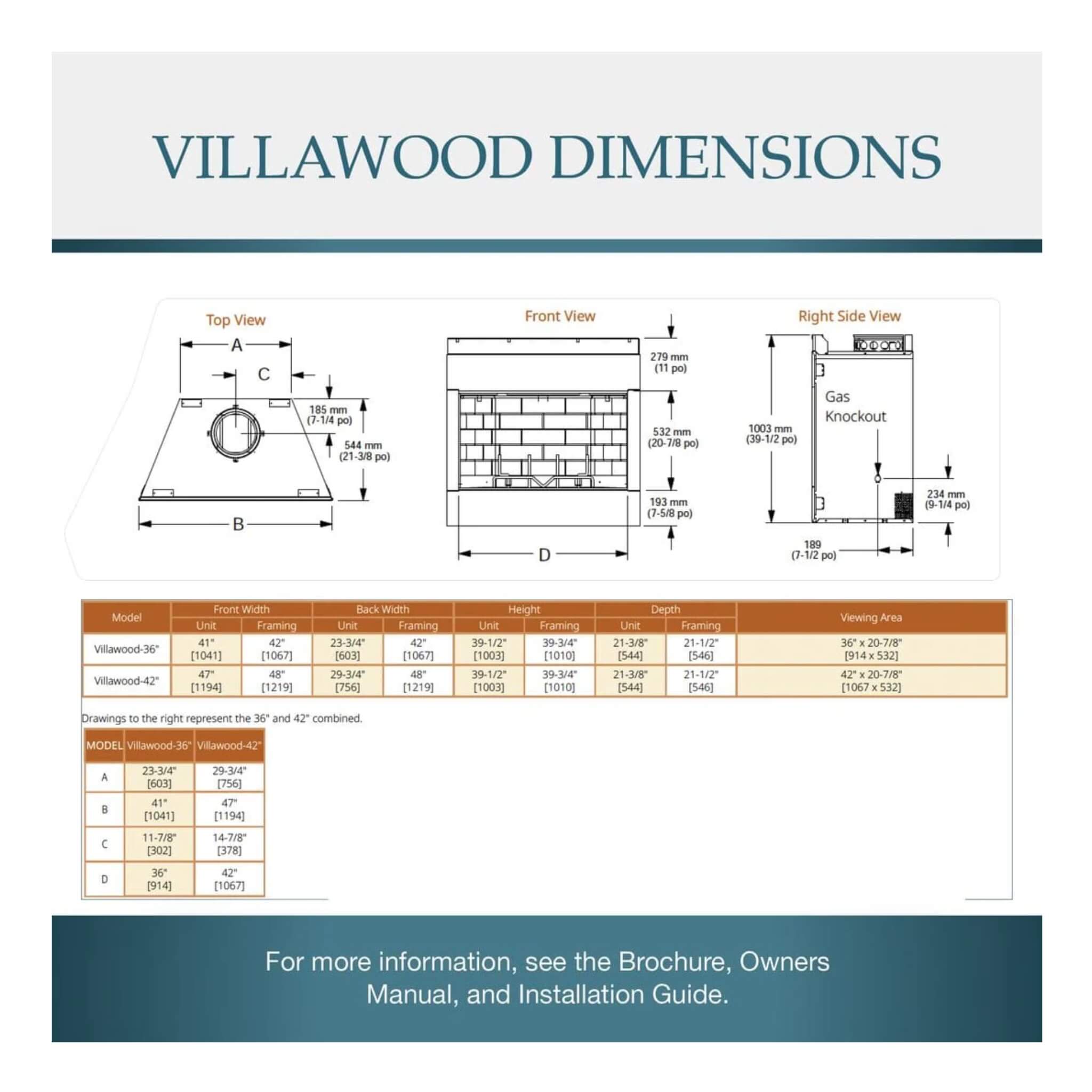 Majestic Villawood 42" Traditional Refractory Outdoor Wood Burning Fireplace [ODVILLA-42T-B] (SAK14358) - Energize Trek