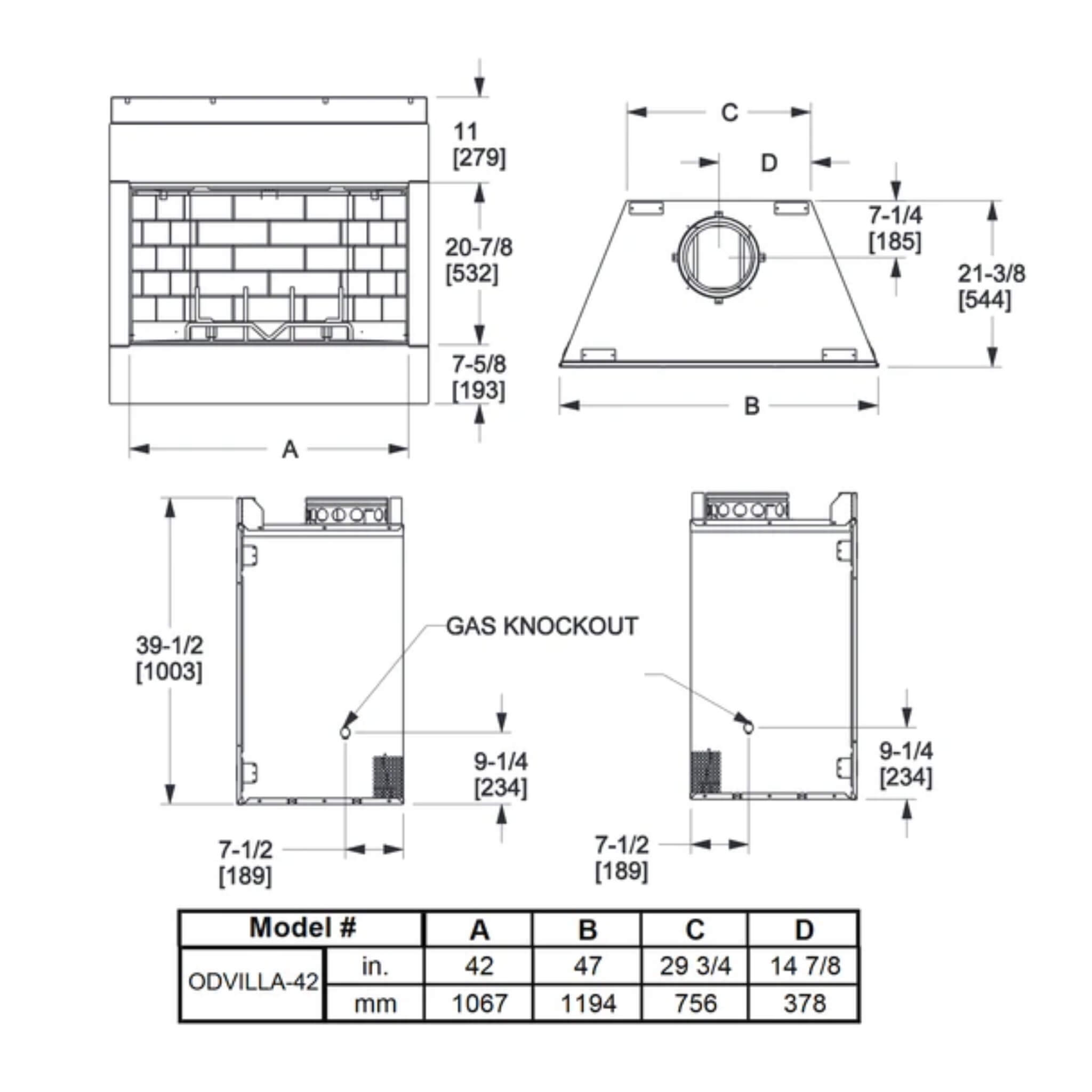 Majestic Villawood 42" Traditional Refractory Outdoor Wood Burning Fireplace [ODVILLA-42T-B] (SAK14358) - Energize Trek