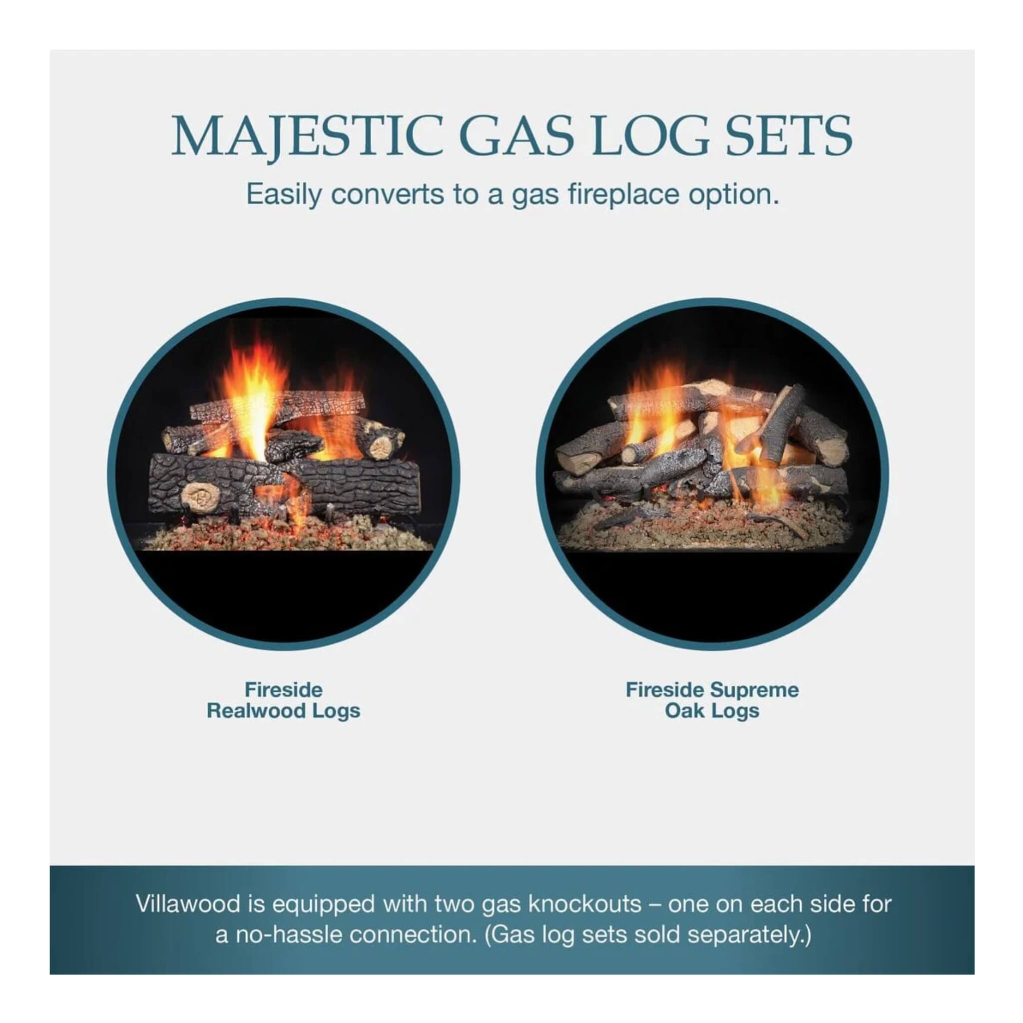 Majestic Villawood 42" Traditional Refractory Outdoor Wood Burning Fireplace [ODVILLA-42T-B] (SAK14358) - Energize Trek