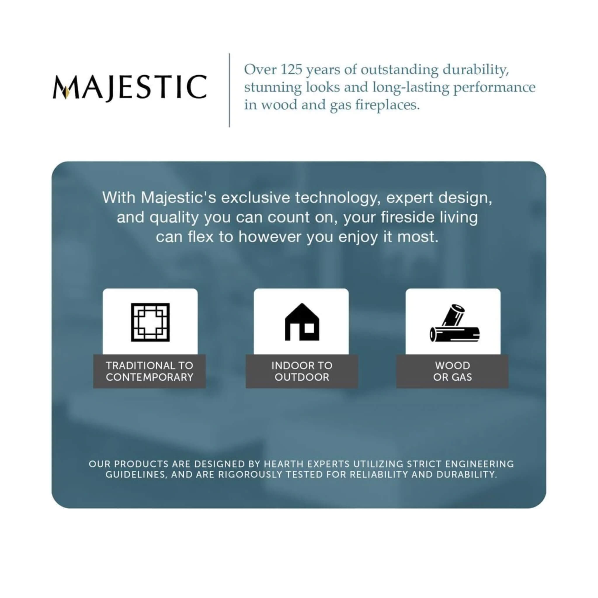 Majestic Villawood 42" Traditional Refractory Outdoor Wood Burning Fireplace [ODVILLA-42T-B] (SAK14358) - Energize Trek