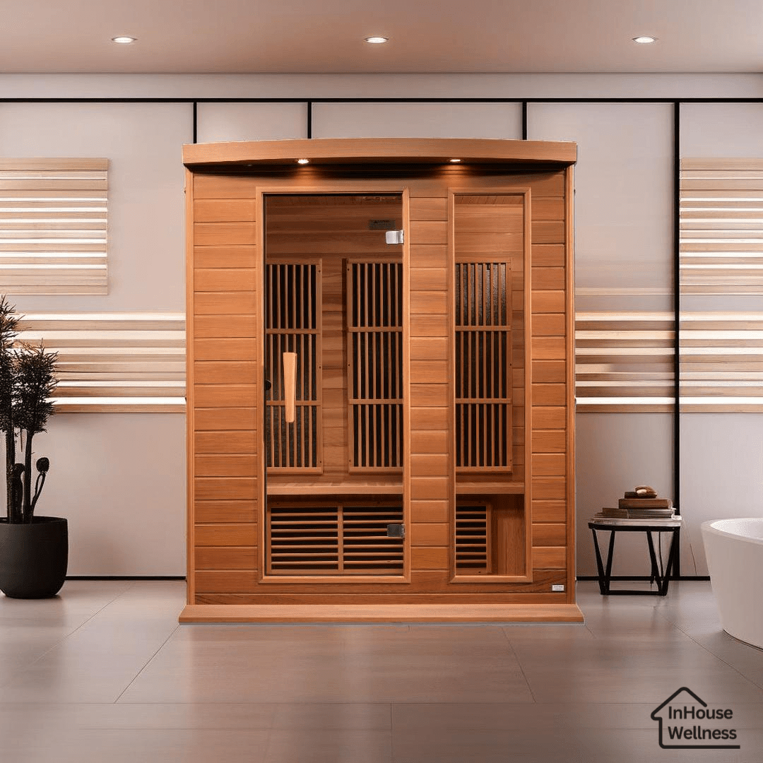 Maxxus 3-Person Low EMF FAR Infrared Sauna - Canadian Red Cedar | Maxxus Sauna - Energize Trek