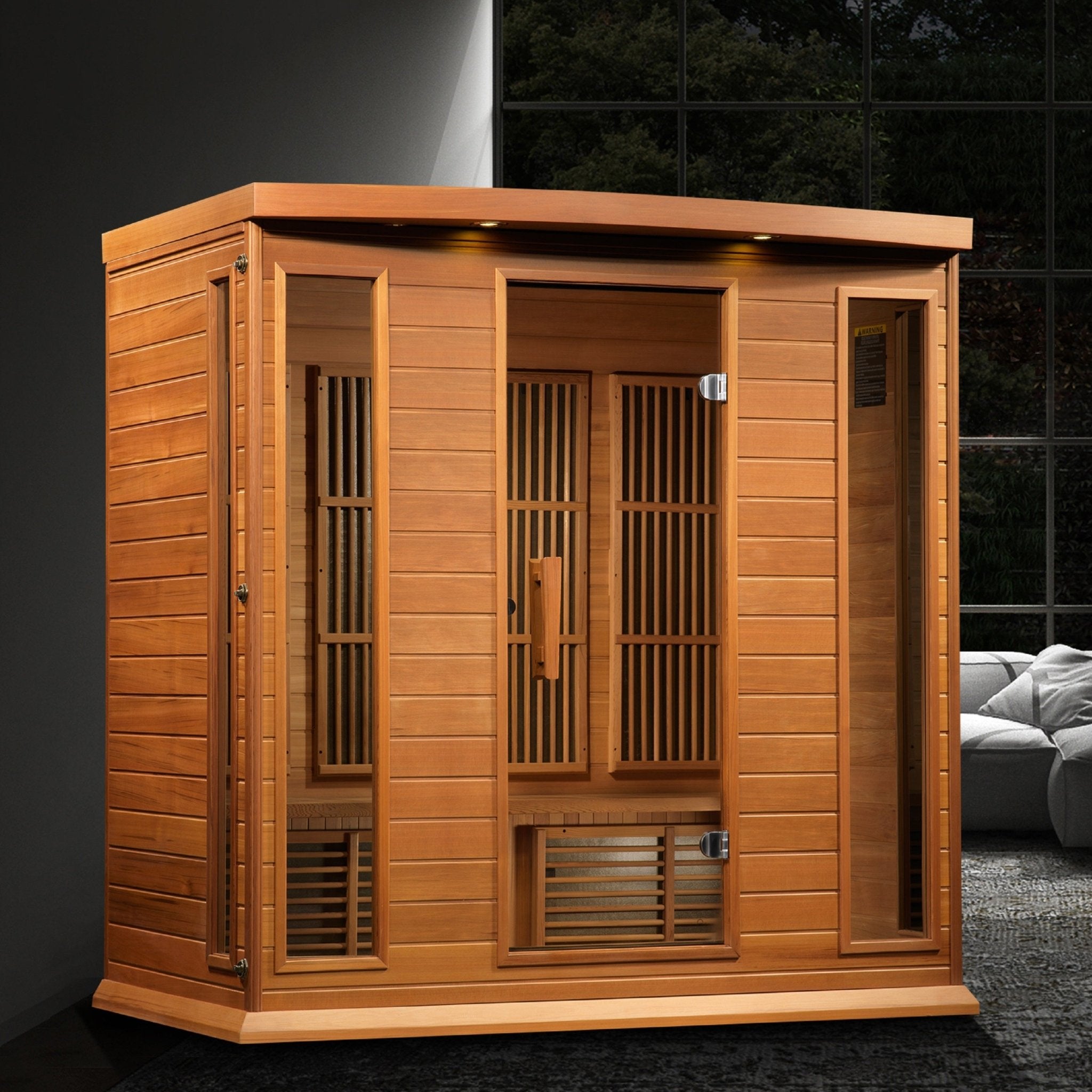 Maxxus 4-Person Low EMF FAR Infrared Sauna – Canadian Red Cedar - Energize Trek
