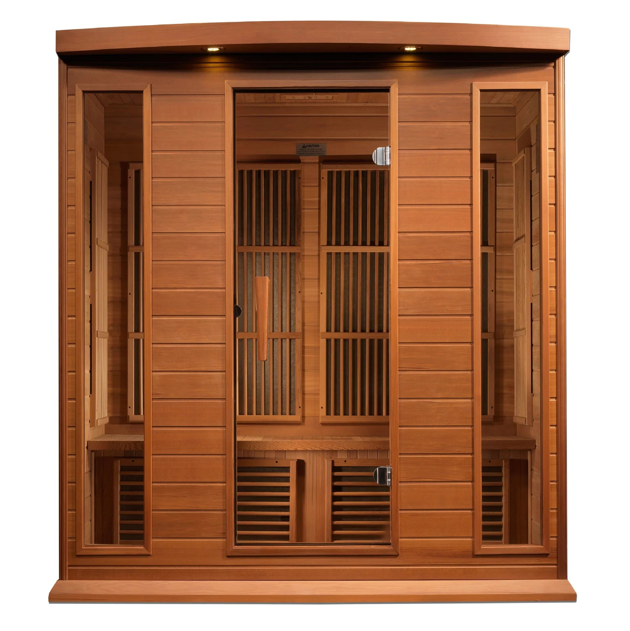 Maxxus "Chaumont Edition" FAR Infrared Sauna Corner Unit - 4 Person, Low EMF, Red Cedar - Energize Trek