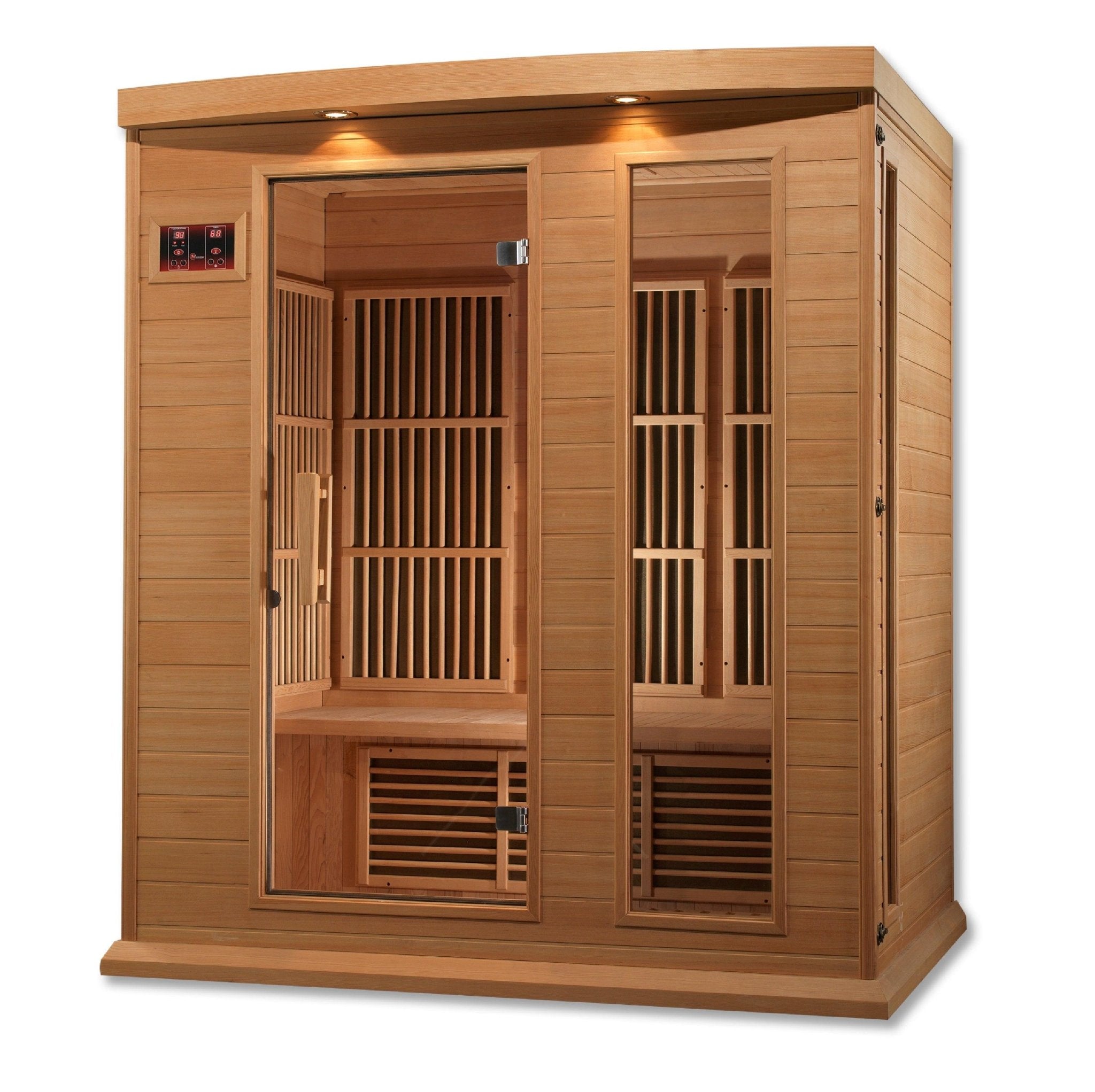 Maxxus Low EMF FAR Infrared Sauna - 3-Person Capacity, Canadian Hemlock - Energize Trek