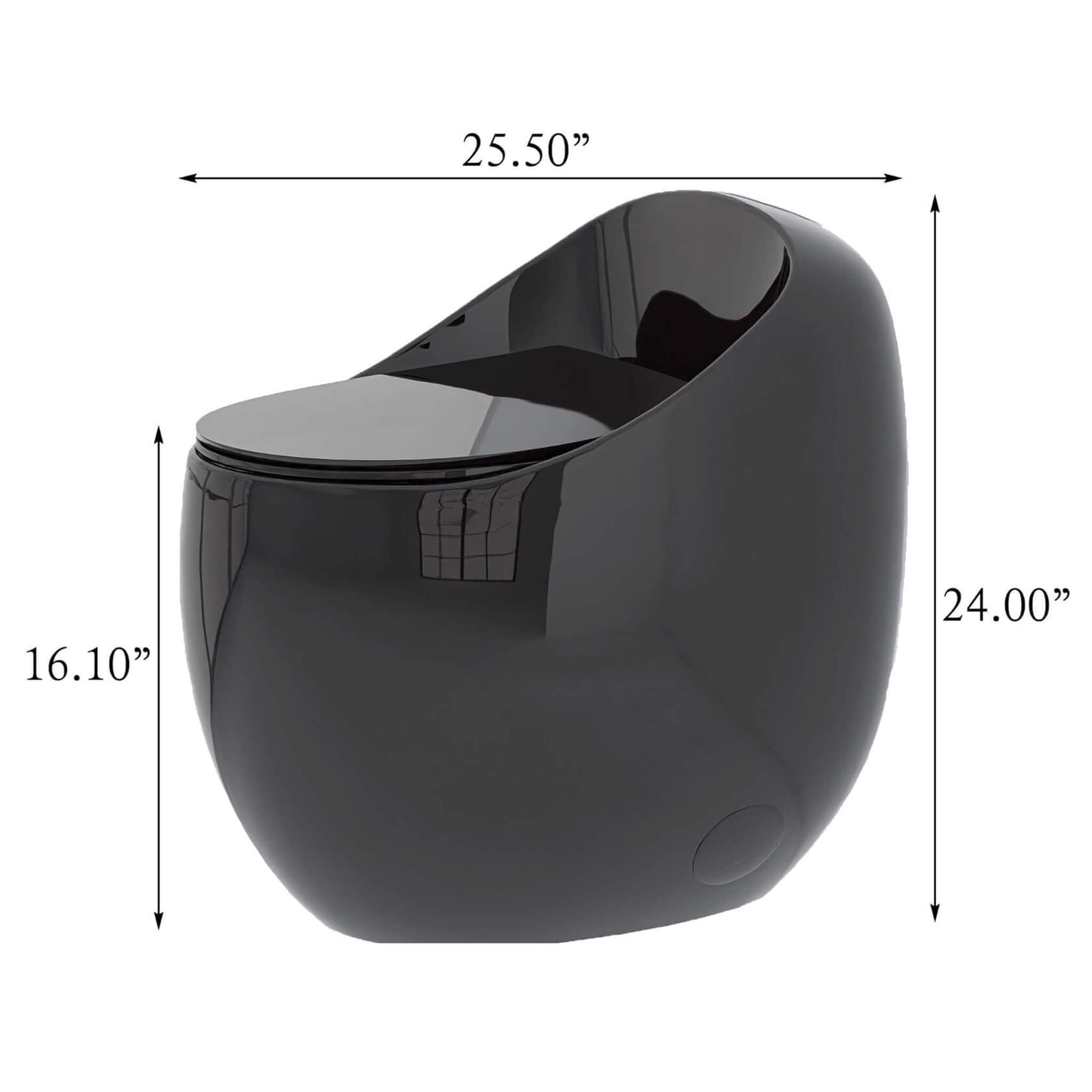 Modern 1.28 GPF Single Flush 1-Piece Ceramic Egg-Shaped Toilet (SAK93341) - Energize Trek