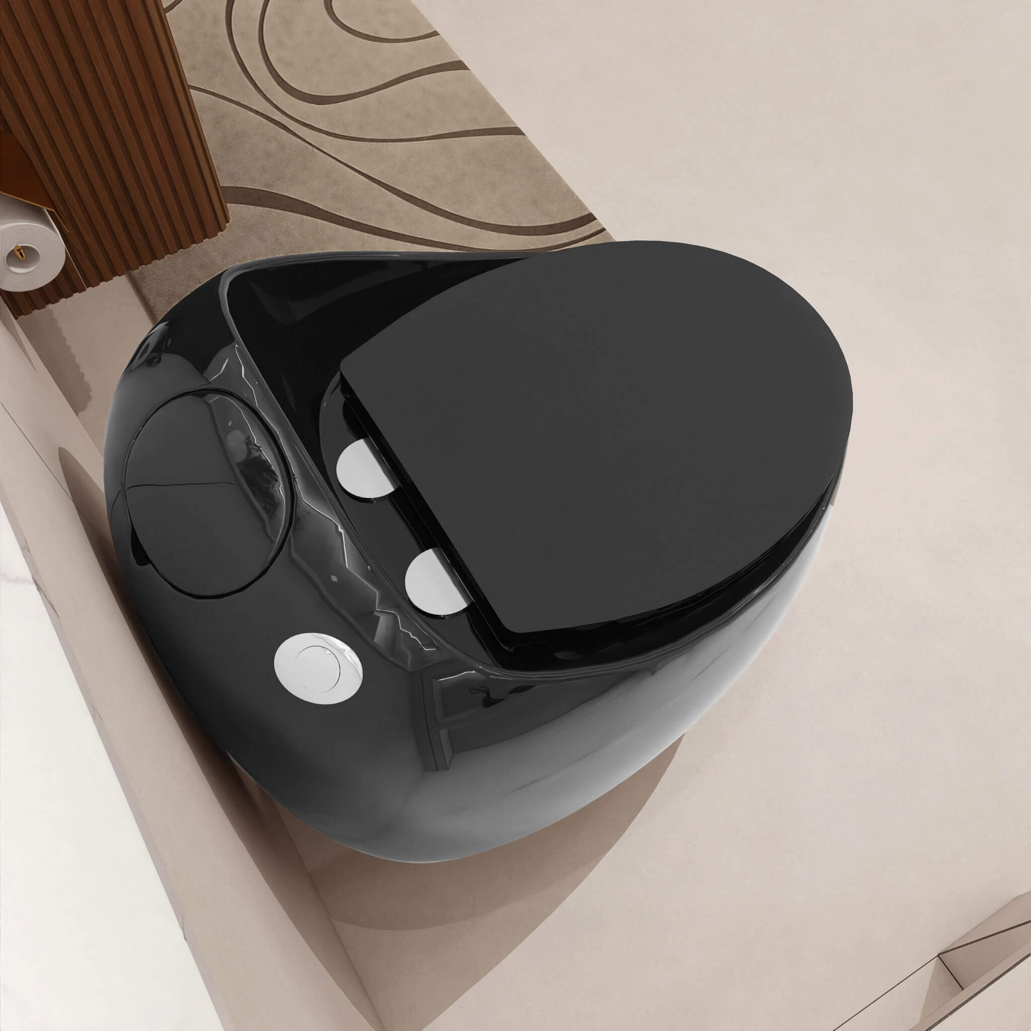 Modern 1.28 GPF Single Flush 1-Piece Ceramic Egg-Shaped Toilet (SAK93341) - Energize Trek