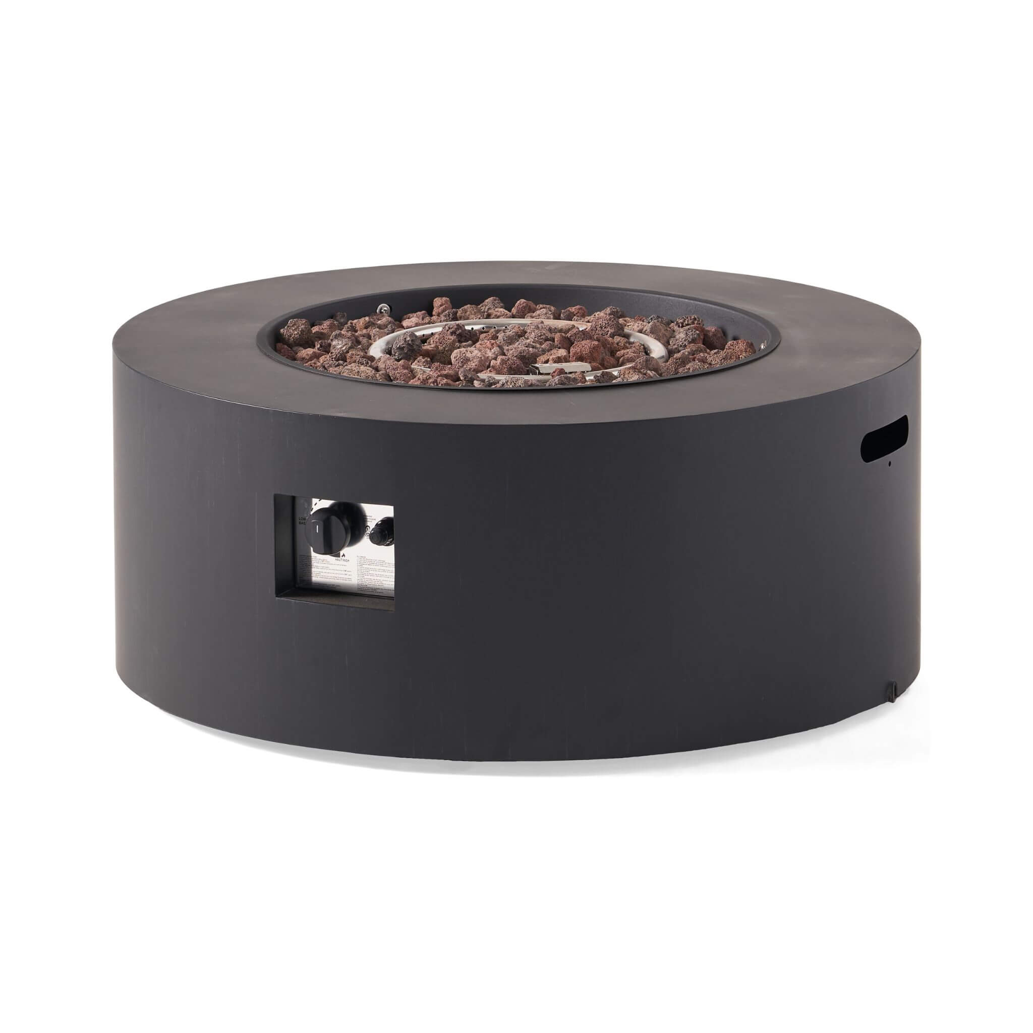 Modern 32" 40K BTU Round Iron Propane Fire Pit (SAK29102) - Energize Trek