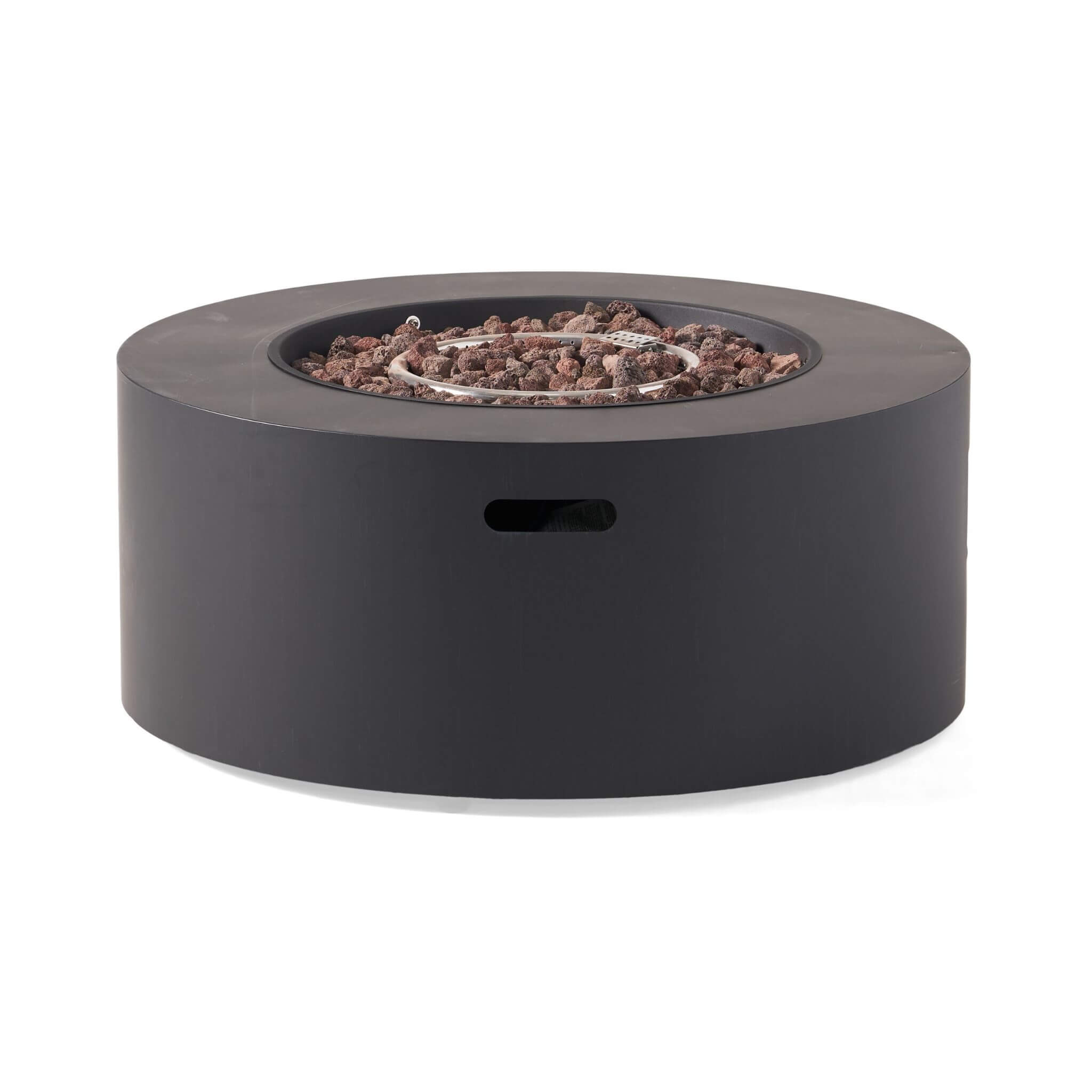Modern 32" 40K BTU Round Iron Propane Fire Pit (SAK29102) - Energize Trek