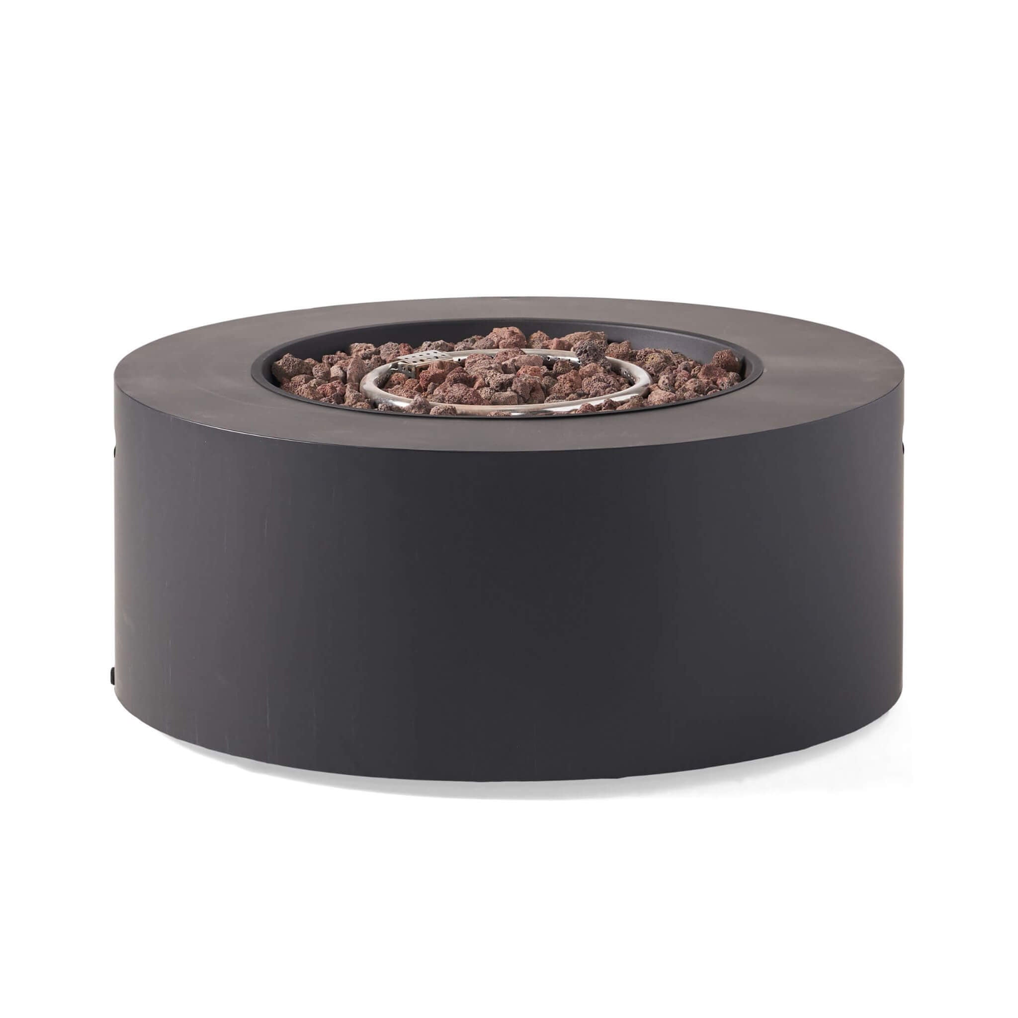 Modern 32" 40K BTU Round Iron Propane Fire Pit (SAK29102) - Energize Trek