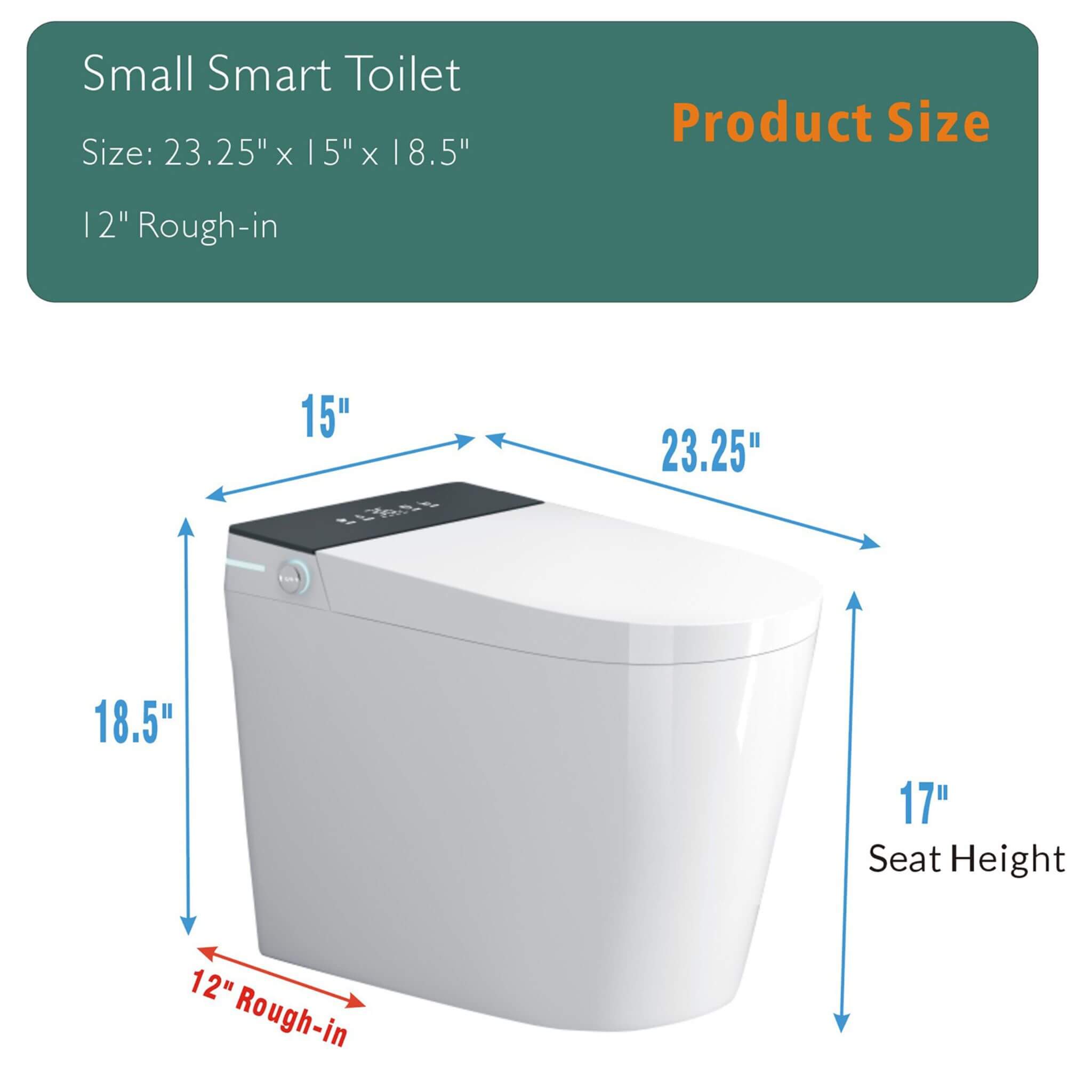 Modern Compact Smart Tankless Toilet With Bidet, Auto Open, Auto Flush, Heated Seat And Air Dryer (SAK51990) - Energize Trek
