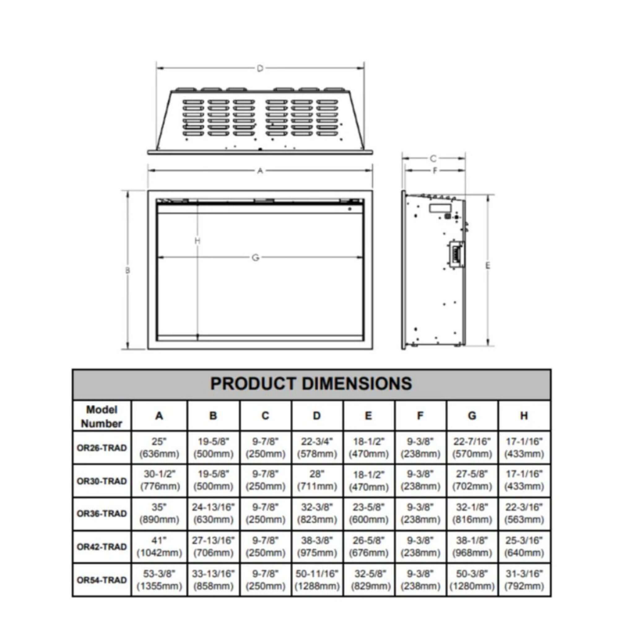Modern Flames Orion Traditional 42" Heliovision Electric Fireplace [OR42-TRAD] (SAK83765) - Energize Trek