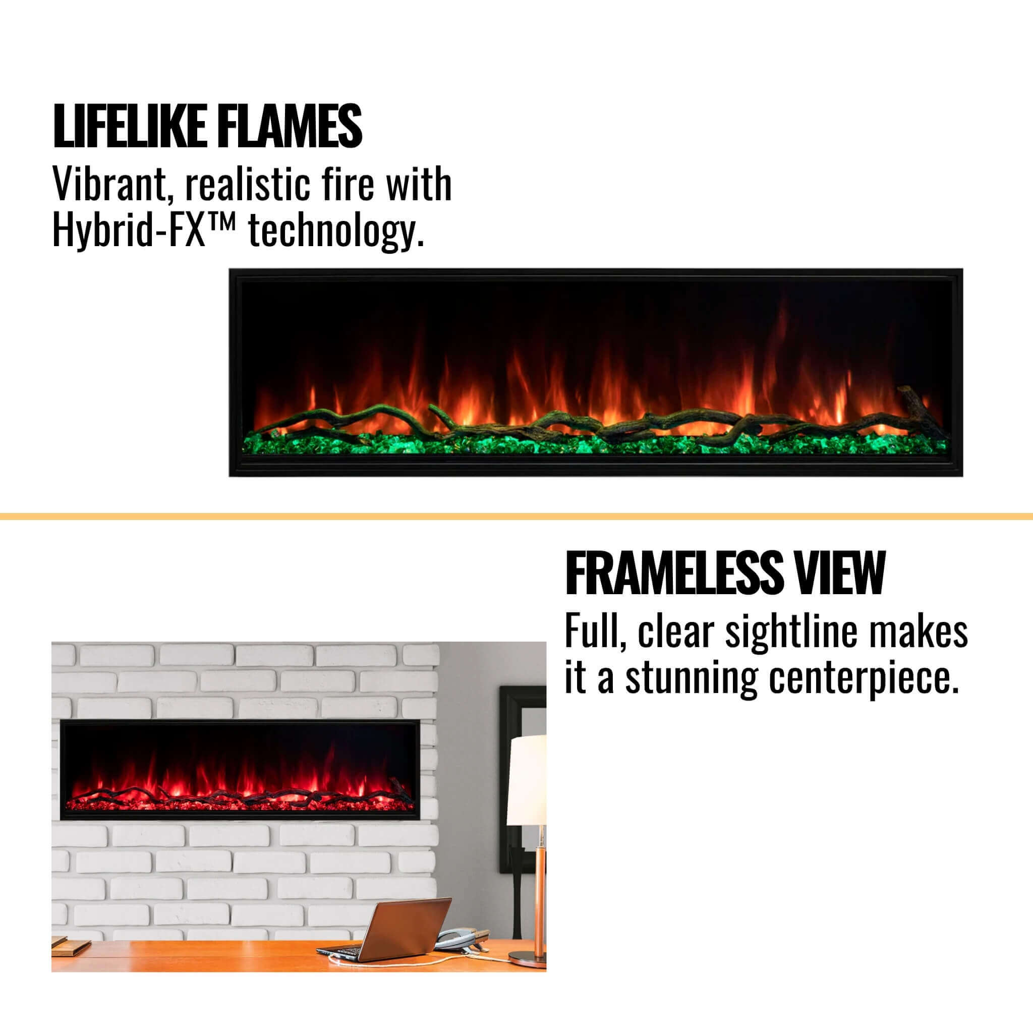 Modern Flames Landscape Pro Slim 56" Built-In Linear Electric Fireplace [LPS-5614V2] (SAK54711) - Energize Trek