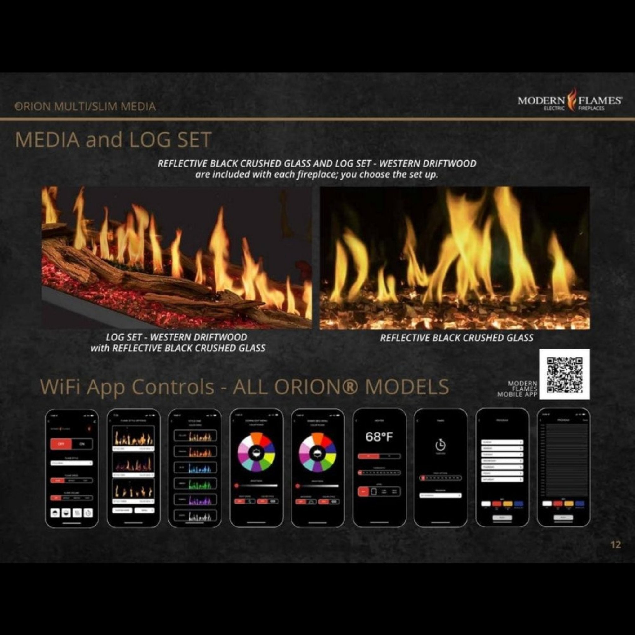 Modern Flames Orion Slim 76" Heliovision Single-Sided Electric Fireplace [OR76-SLIM] (SAK41935) - Energize Trek
