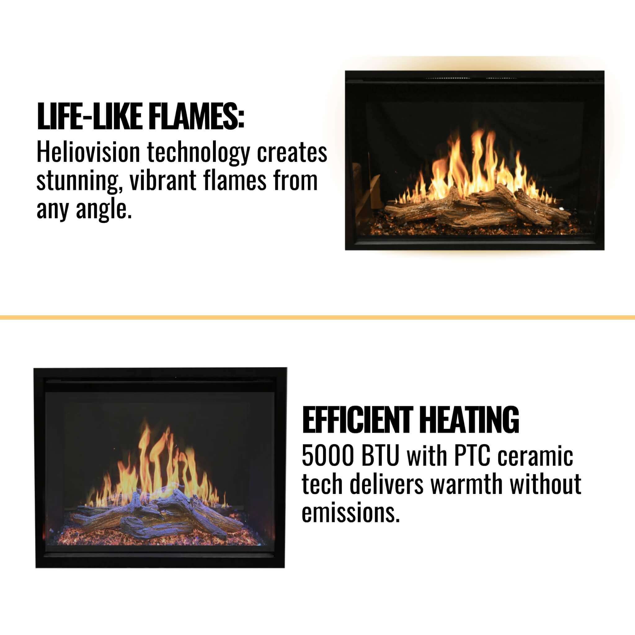 Modern Flames Orion Traditional 54" Heliovision Electric Fireplace [OR54-TRAD] (SAK74620) - Energize Trek