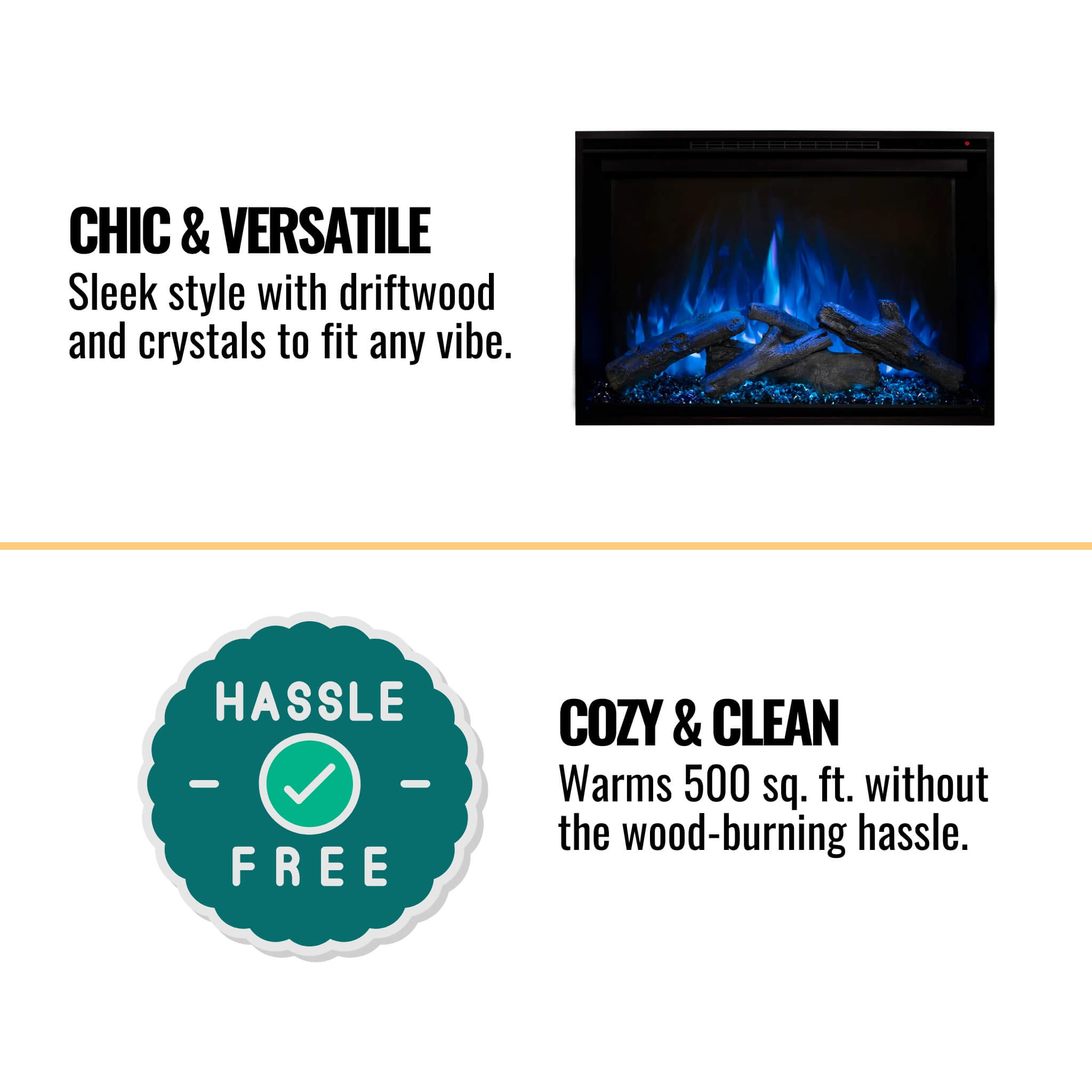 Modern Flames Redstone 36" Built-In Traditional Electric Fireplace [RS-3626] (SAK36514) - Energize Trek