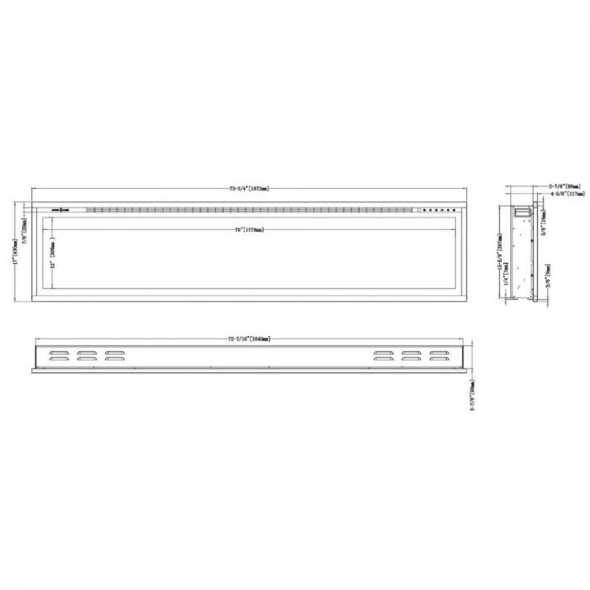 Modern Flames Spectrum Slimline 74" Built-In Linear Electric Fireplace [SPS-74B] (SAK73458) - Energize Trek
