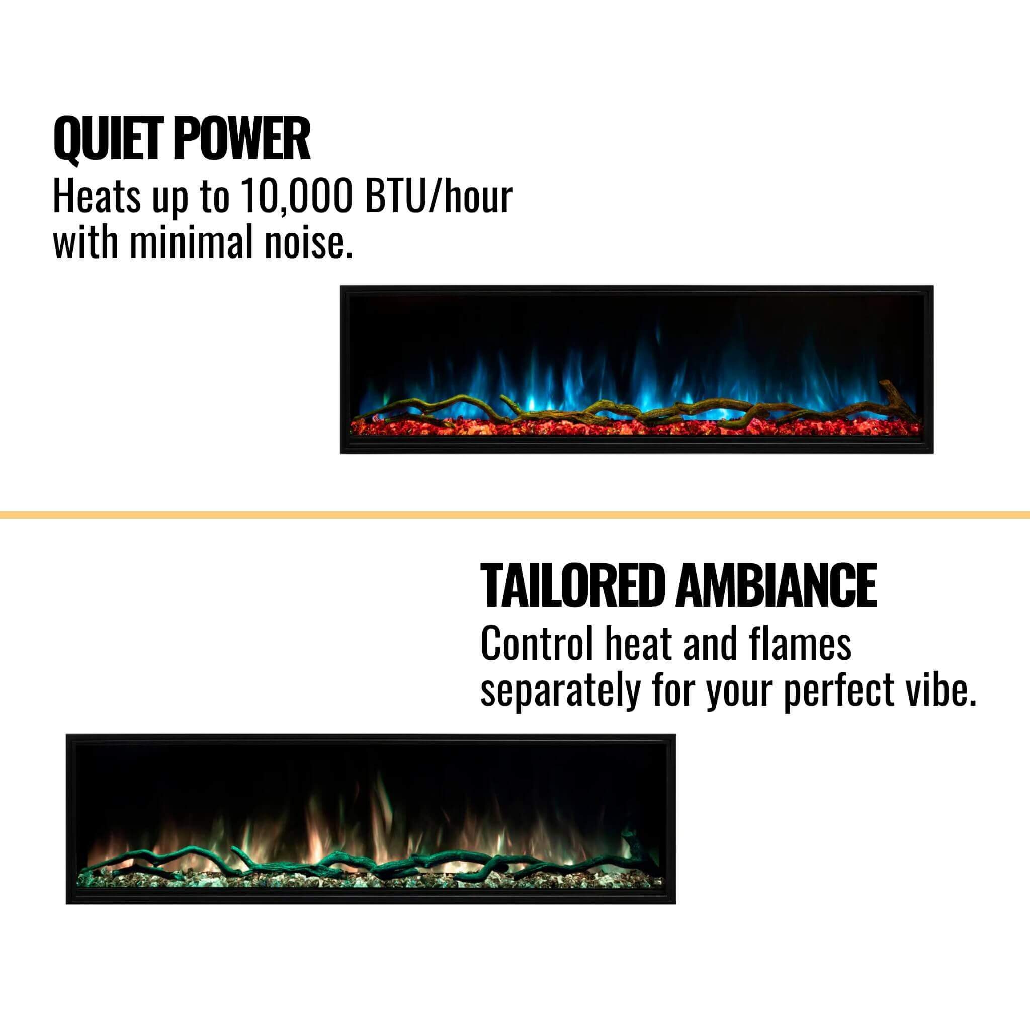 Modern Flames Landscape Pro Multi 56" Linear Multi-Sided Electric Fireplace With Hybrid Flame Technology [LPM-5616V2] (SAK67390) - Energize Trek