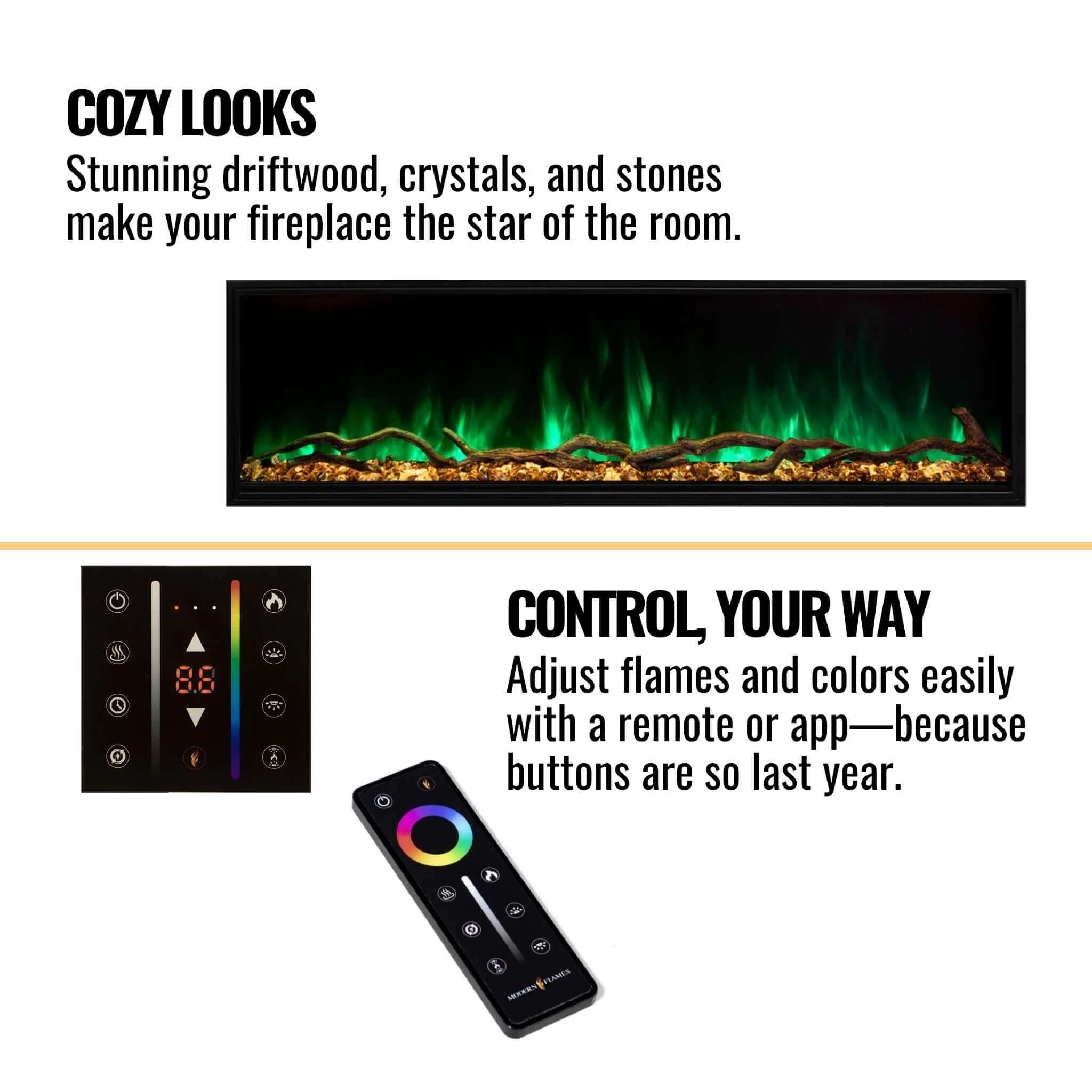 Modern Flames Landscape Pro Slim 68" Built-In Linear Electric Fireplace [LPS-6814] (SAK32129) - Energize Trek