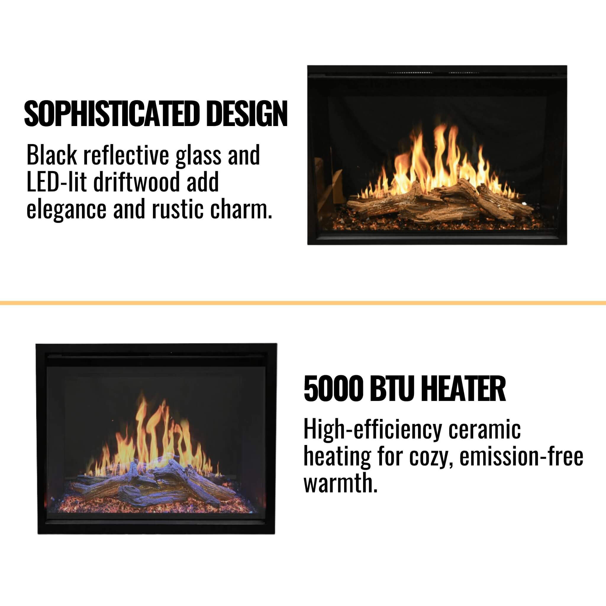 Modern Flames Orion Traditional 42" Heliovision Electric Fireplace [OR42-TRAD] (SAK83765) - Energize Trek