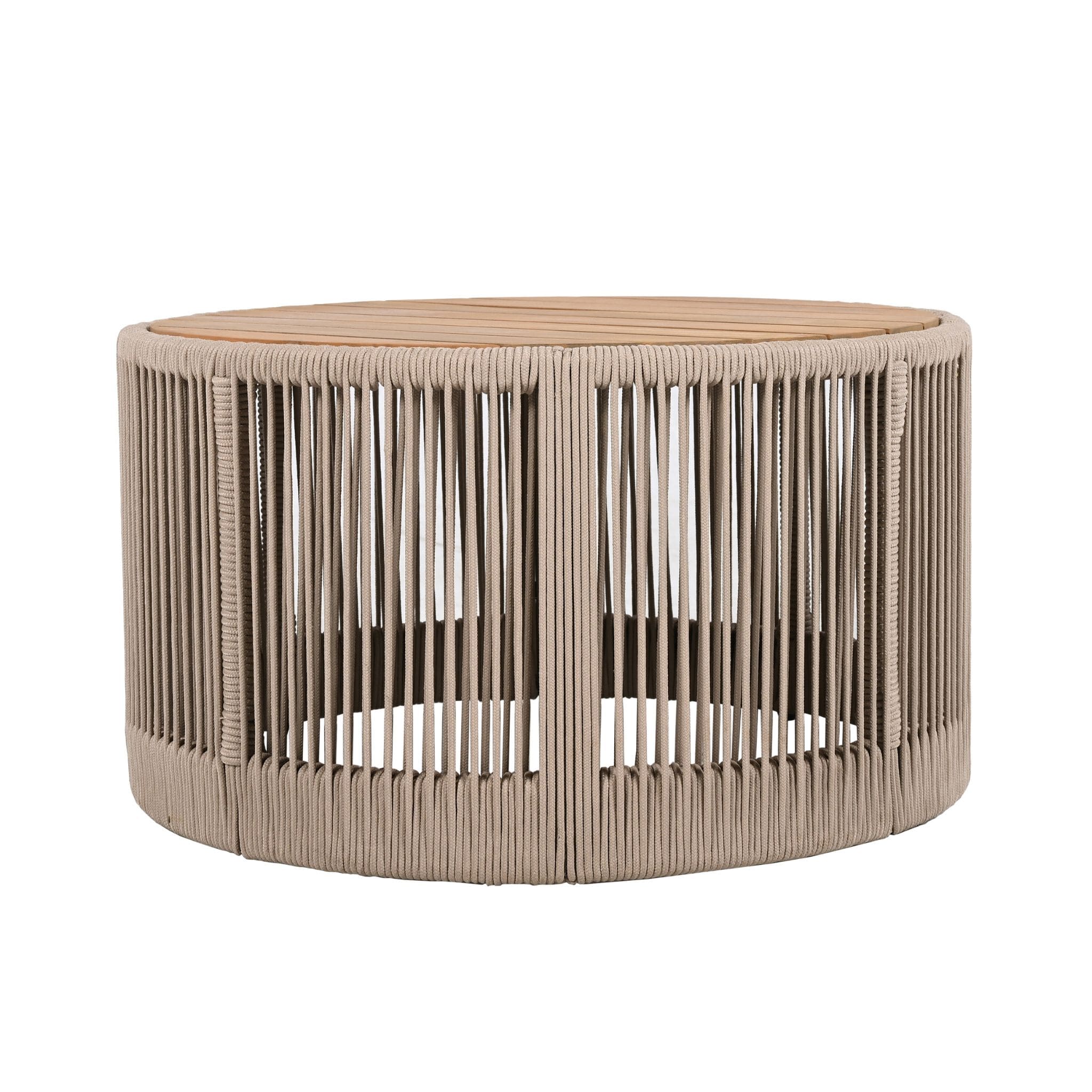 Modern Rustic Coffee Table & Side Table With Woven Rope Design (SAK56739) - Energize Trek